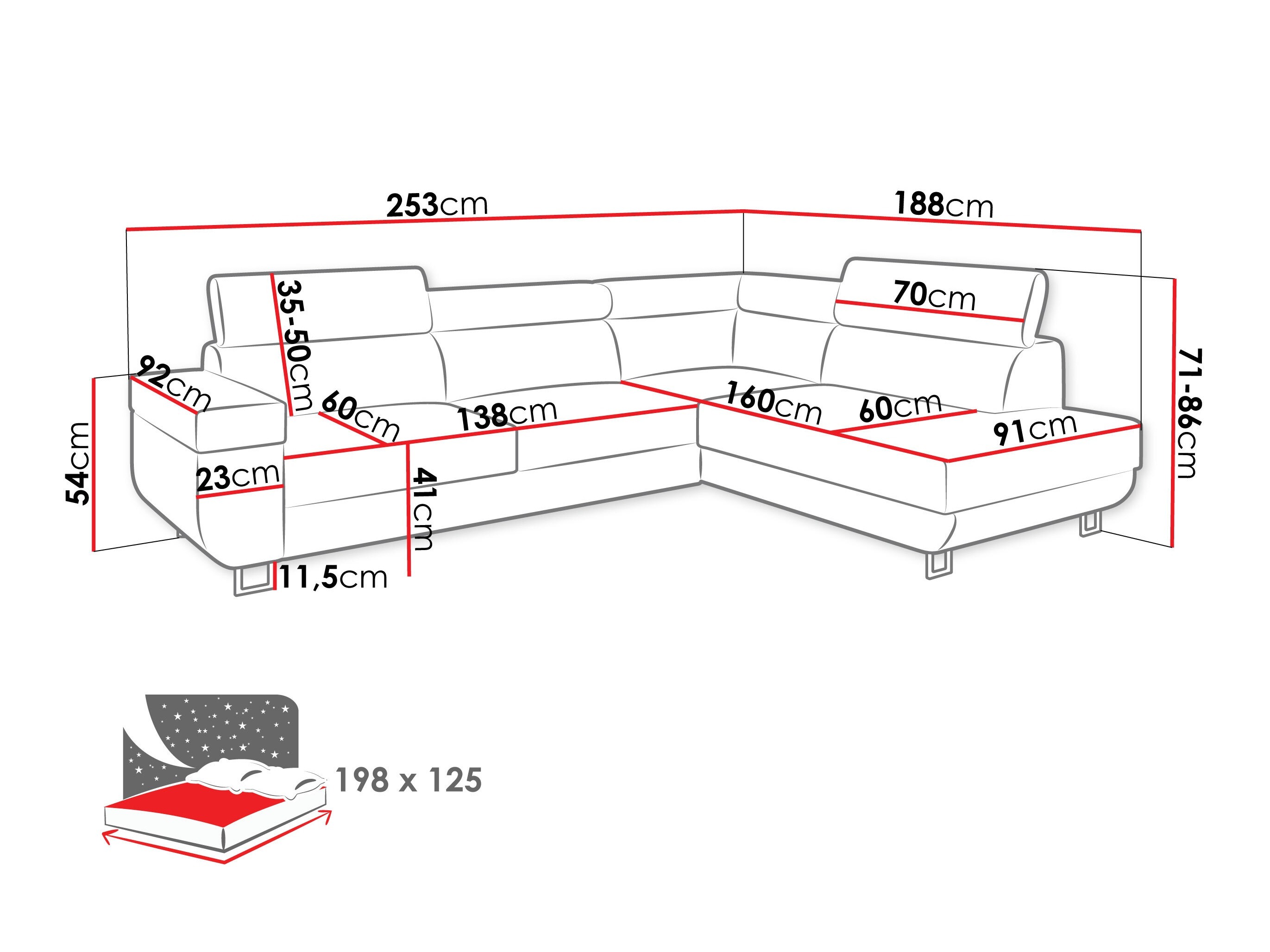Corner sofa Comfivo Liberta (Manila 16)
