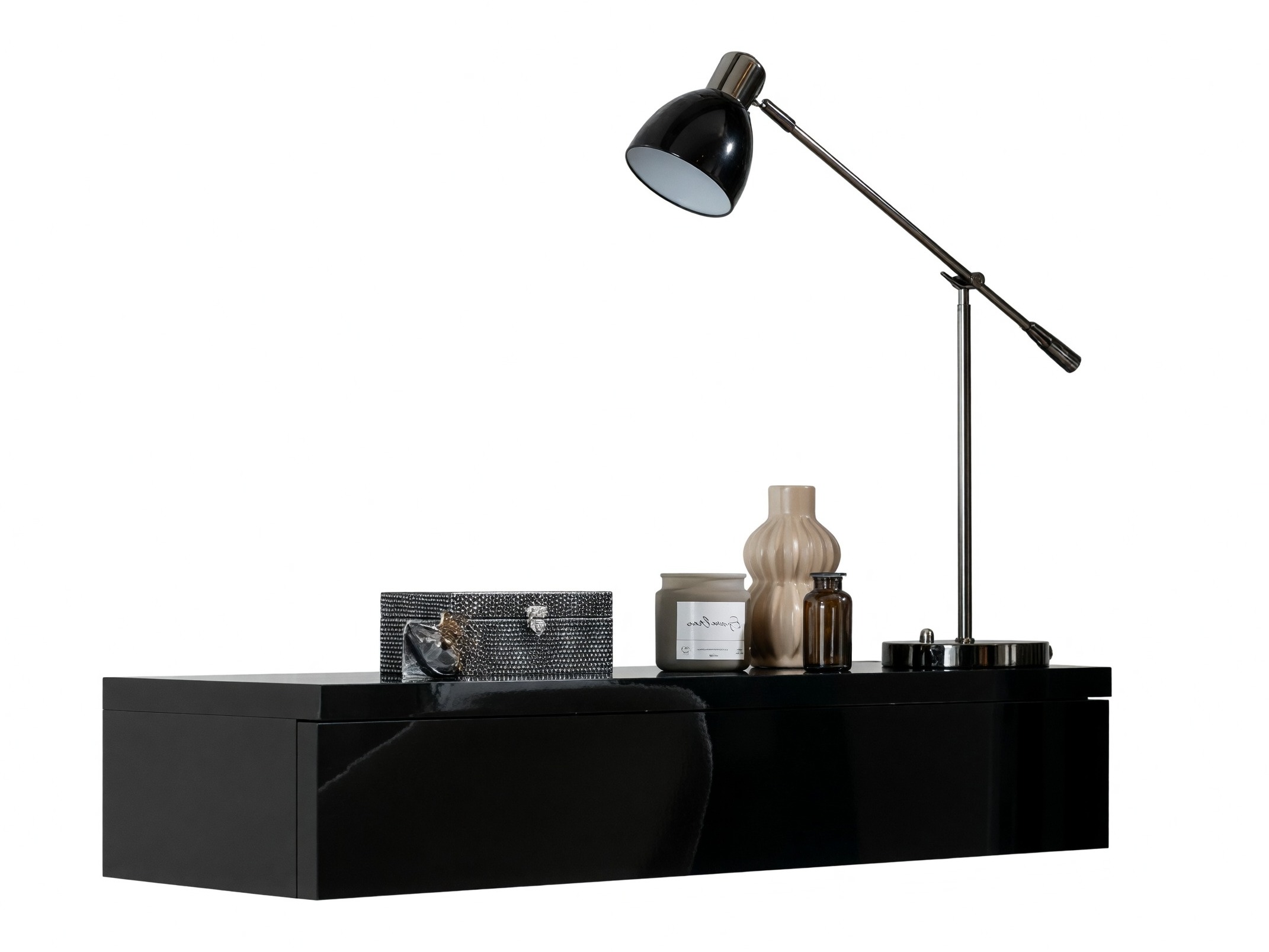 Dressing table Delpher (Black + Glossy black)