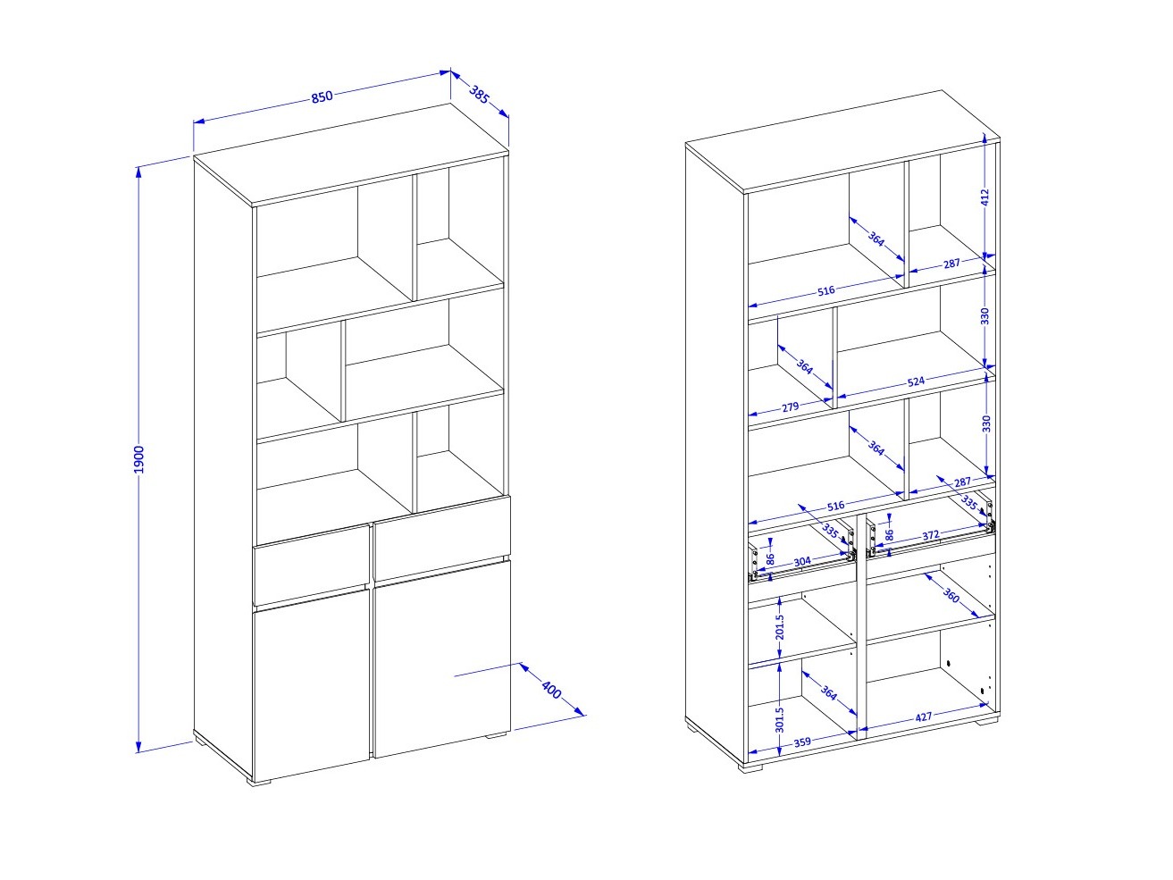Bookcase Alfere 126 (Congo)