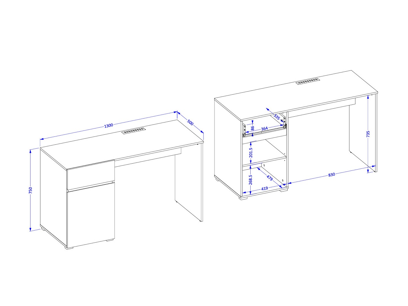 Desk Alfere 125 (Wotan Oak)