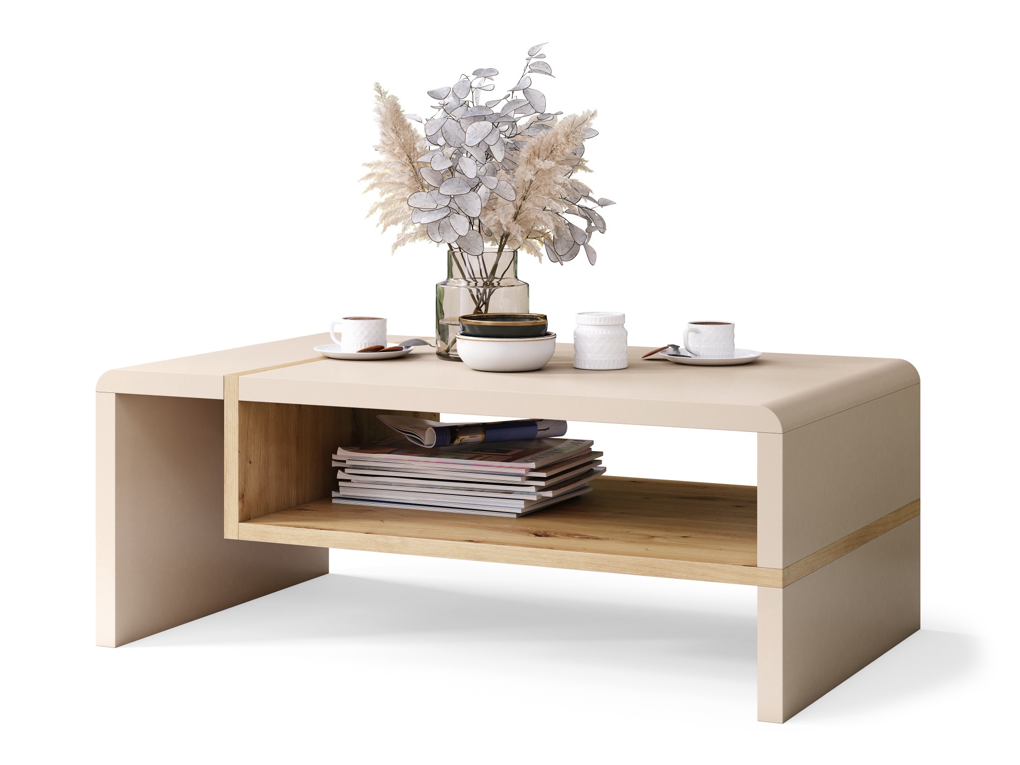 Coffee table Glendale 102 (Beige + Artisan oak)
