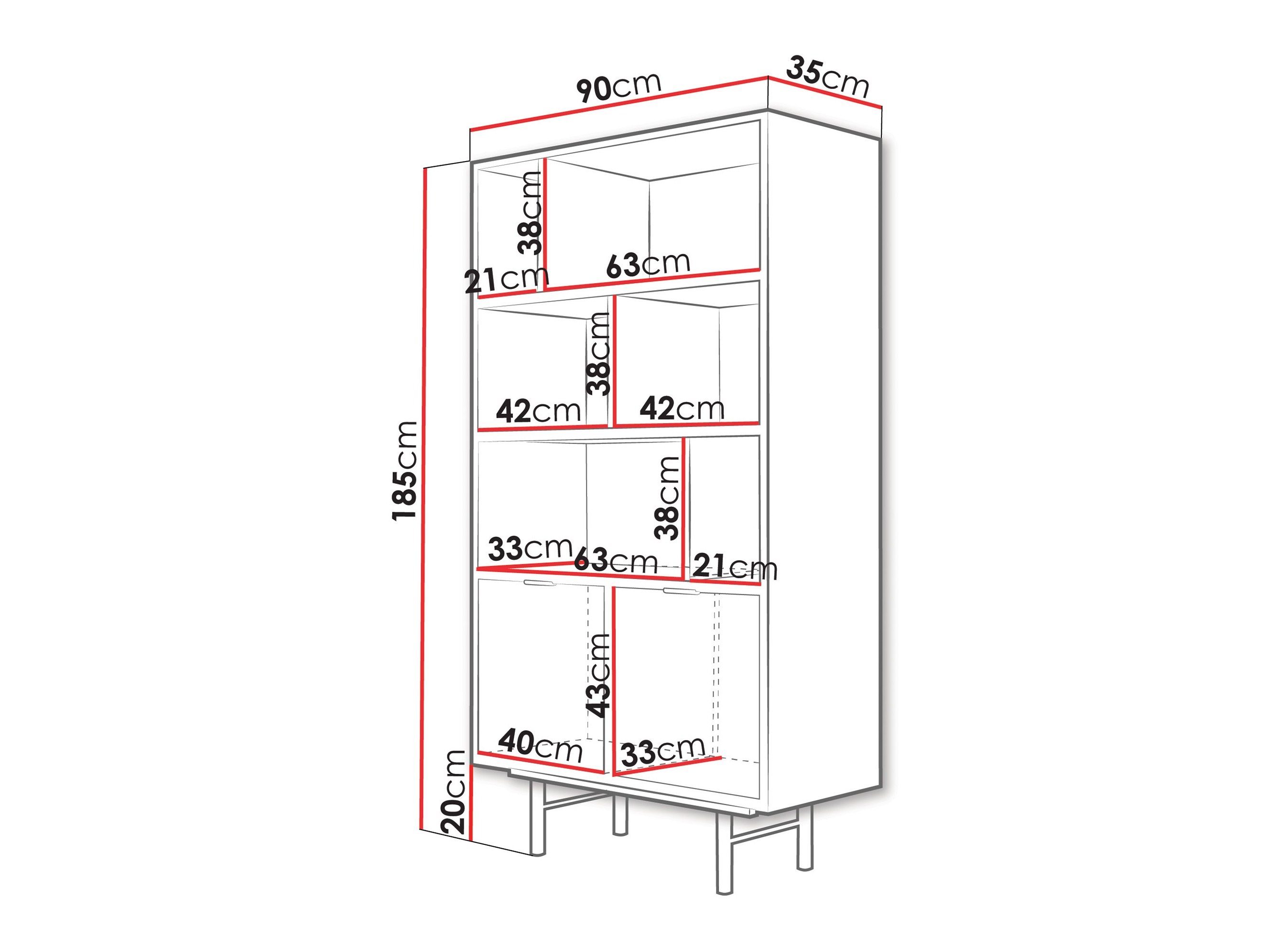 Bookcase Floelbe 103 (Oak)