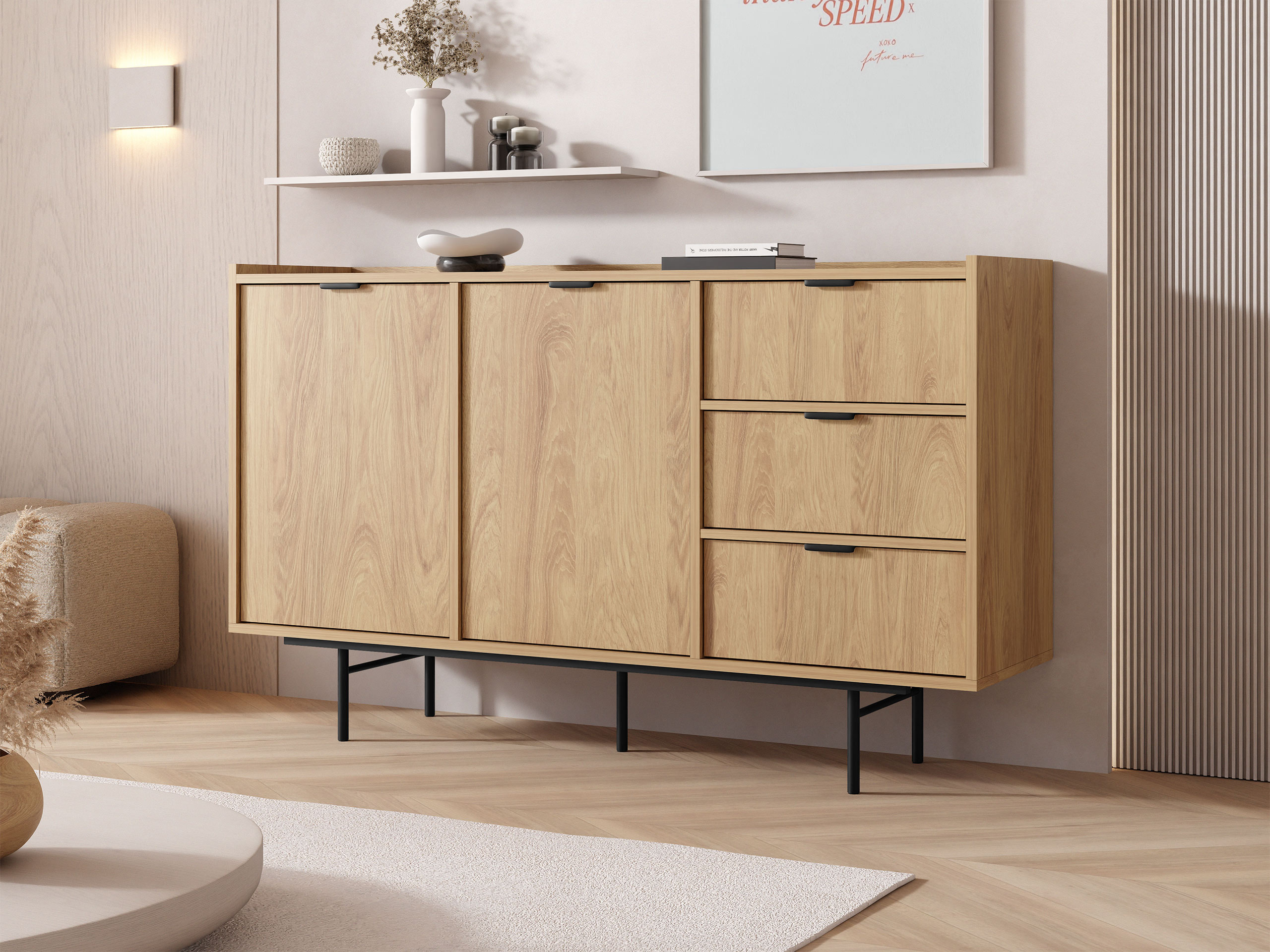 Chest of drawers Floelbe 101 (Oak)