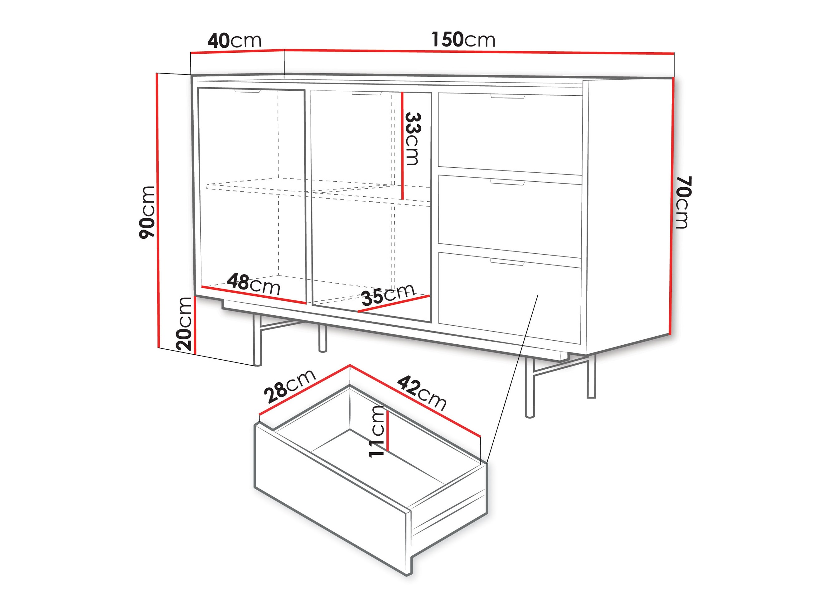 Chest of drawers Studos I (Walnut)