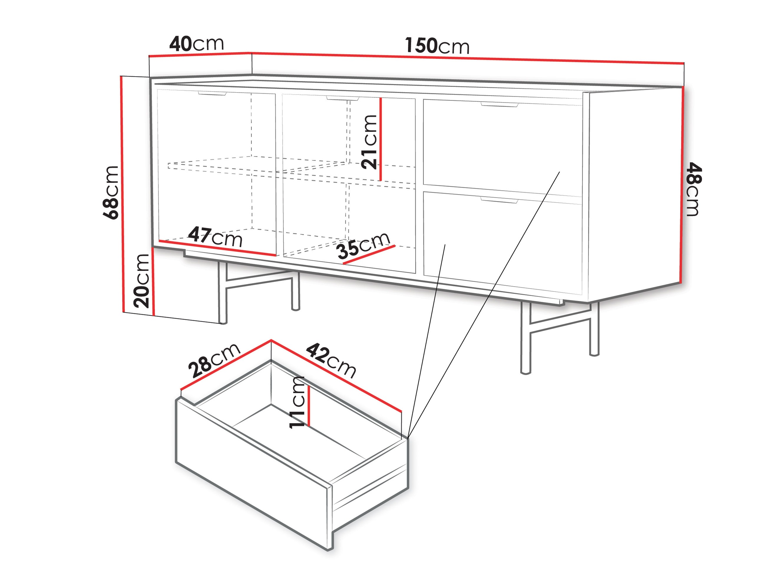 Chest of drawers Studos (Walnut)