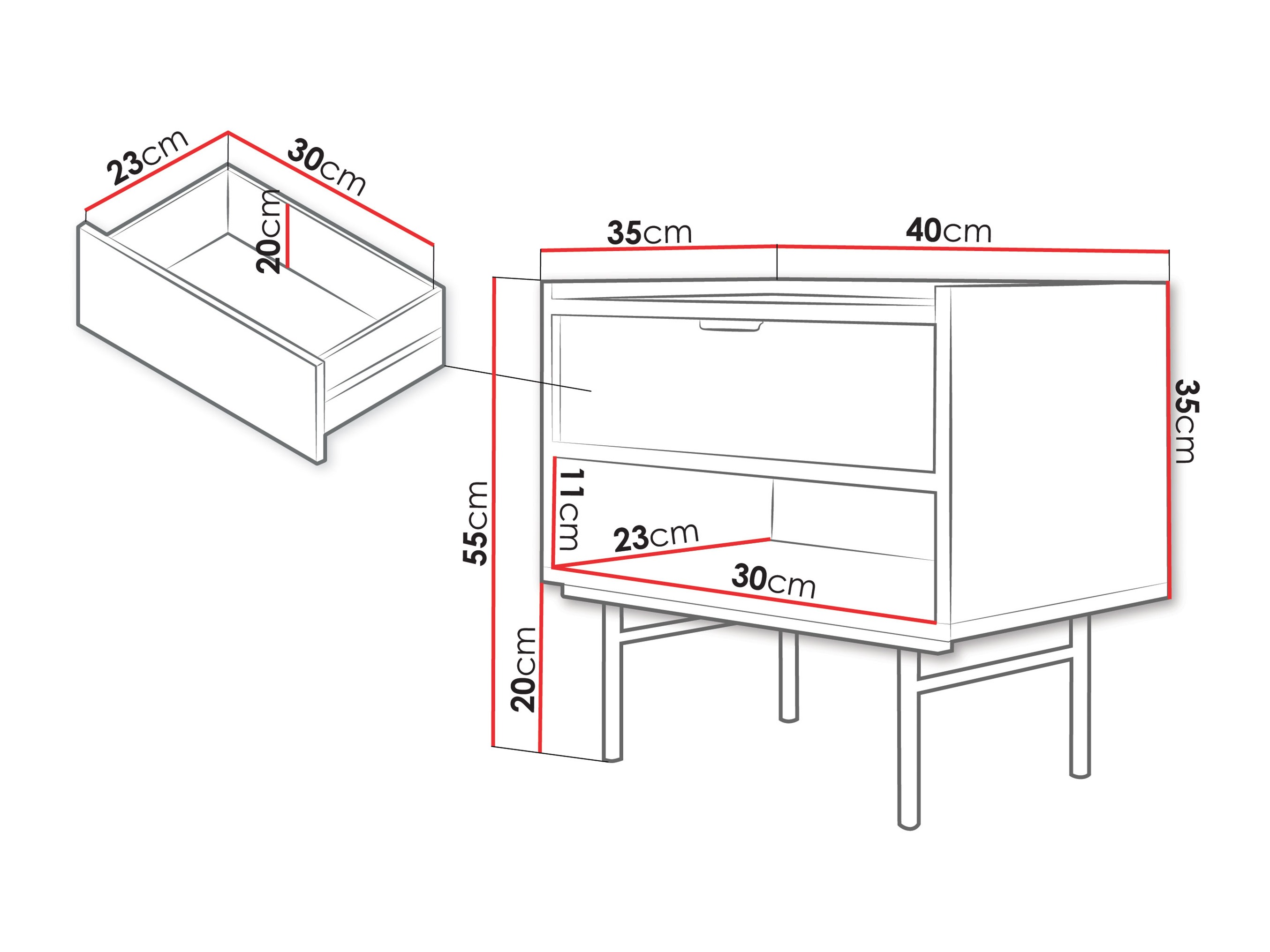 Bedside table Floelbe 106 (Oak)