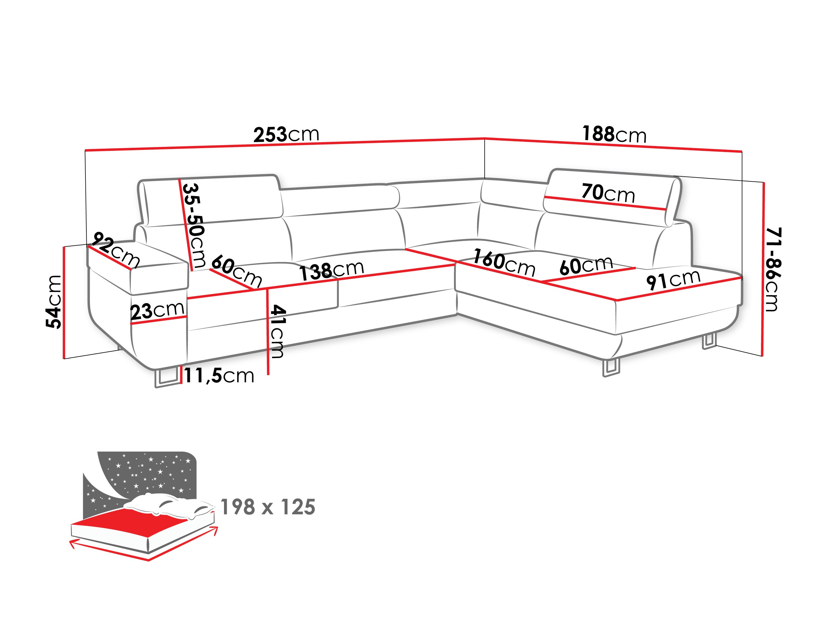 Corner sofa Comfivo Liberta (Poso 03)
