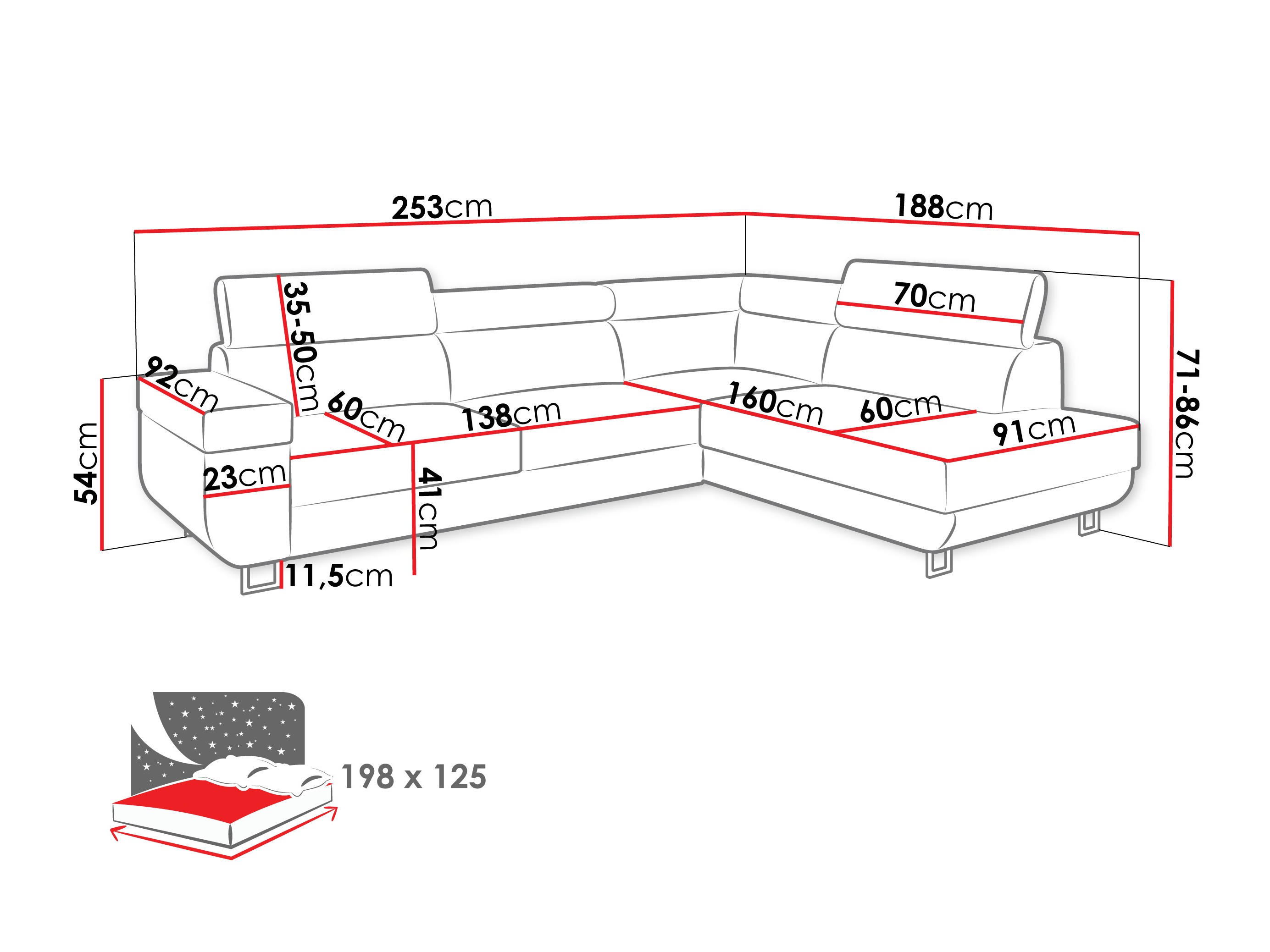 Corner sofa Comfivo Liberta (Poso 03)
