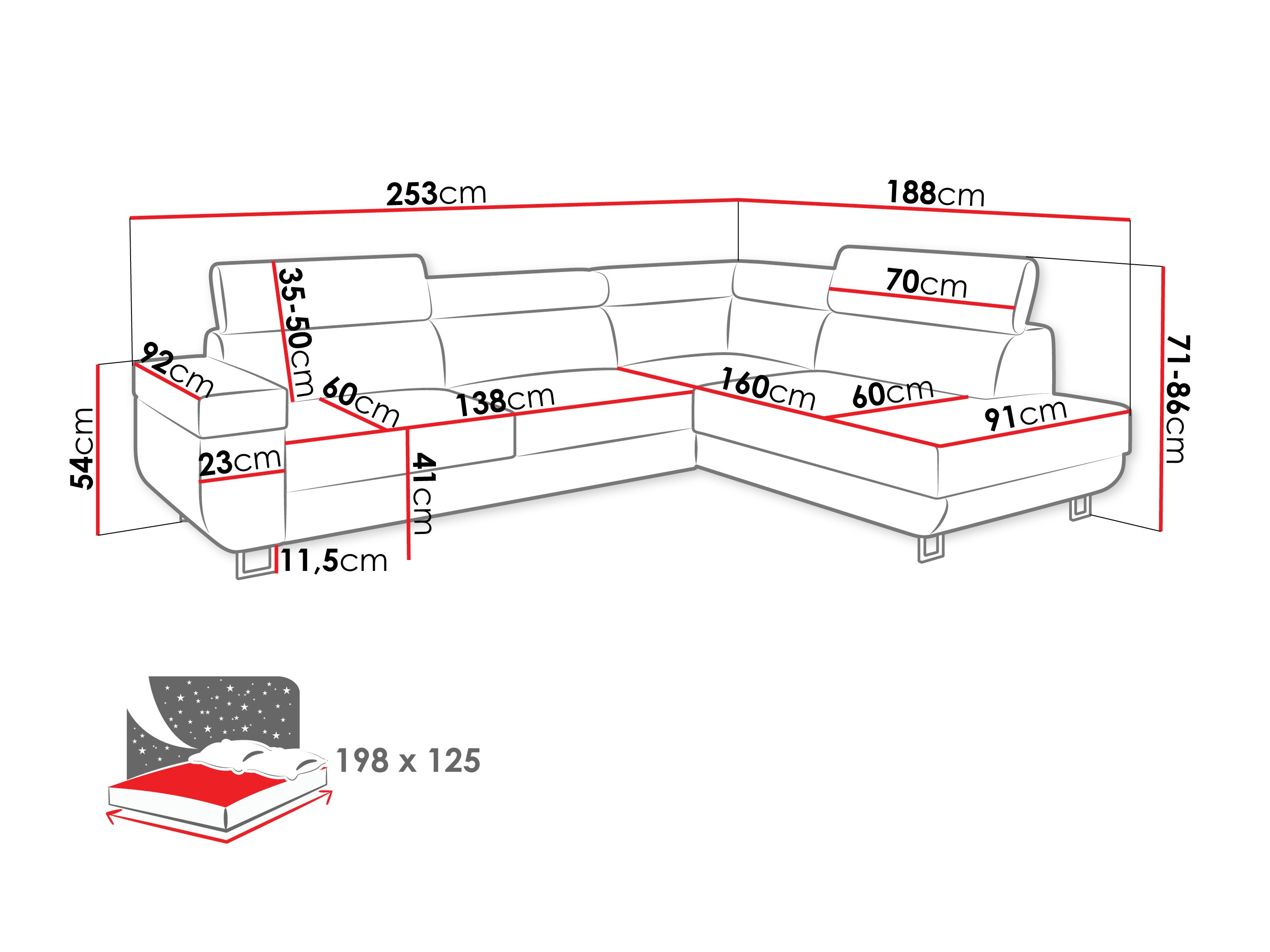 Corner sofa Comfivo Liberta (Poso 06)