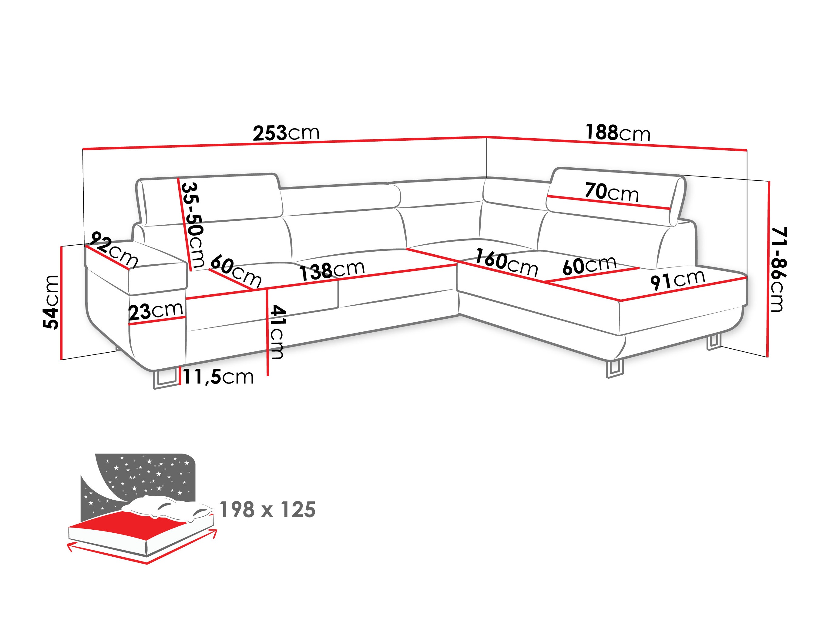 Corner sofa Comfivo Liberta (Poso 06)