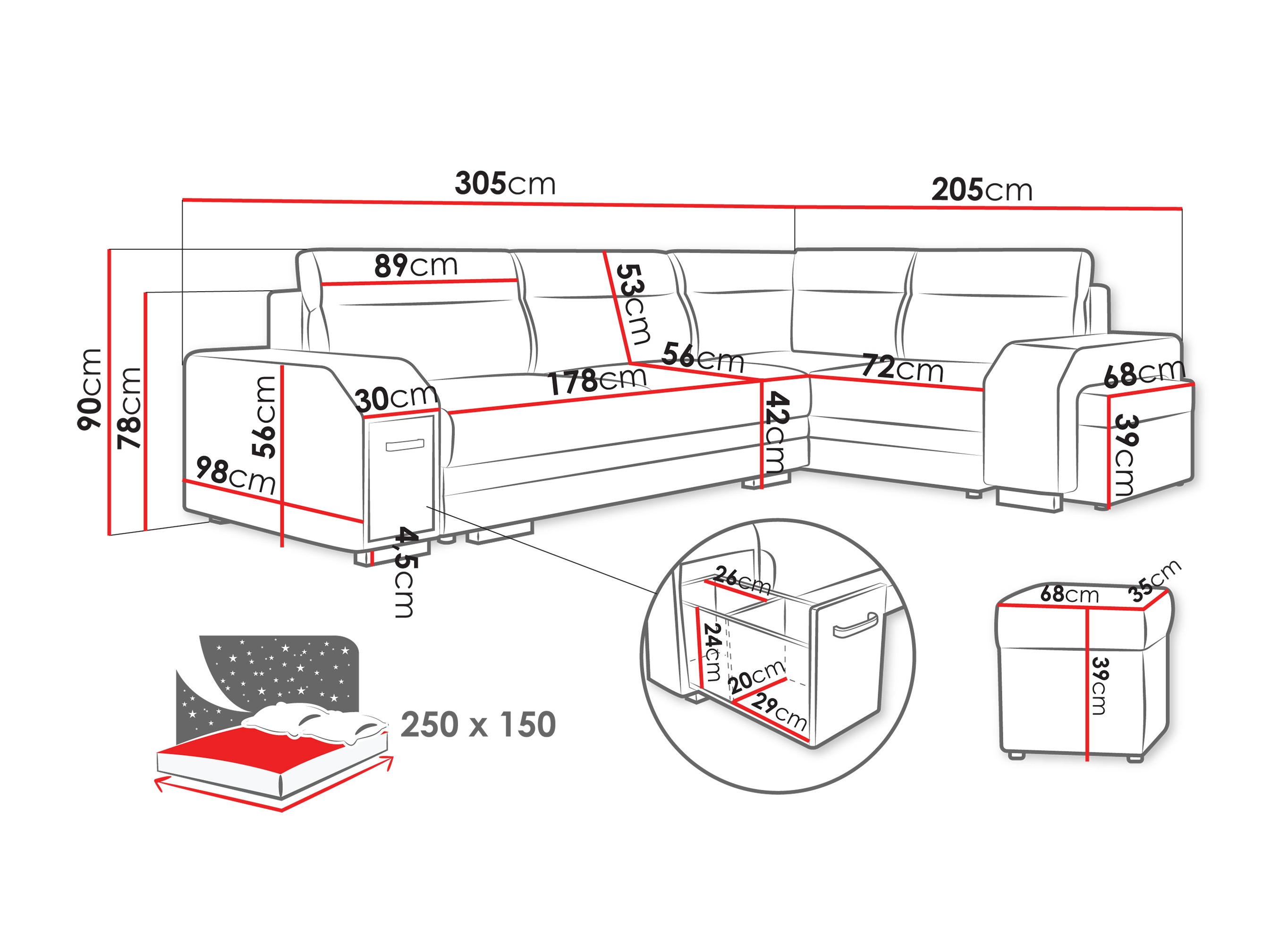 Corner sofa Kingsport 116 (Nazar 225.01)