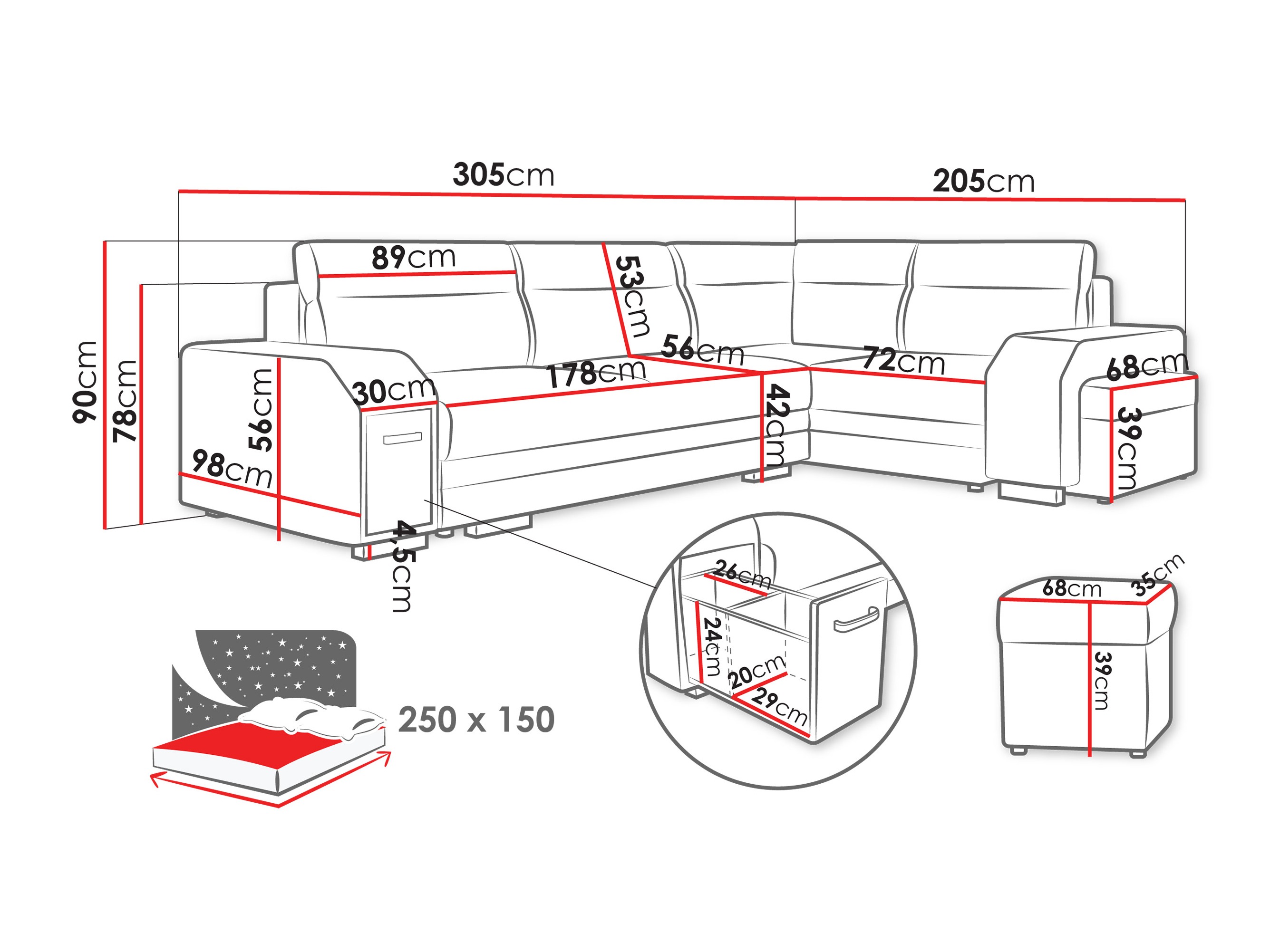 Corner sofa Kingsport 116 (Nazar 225.01)