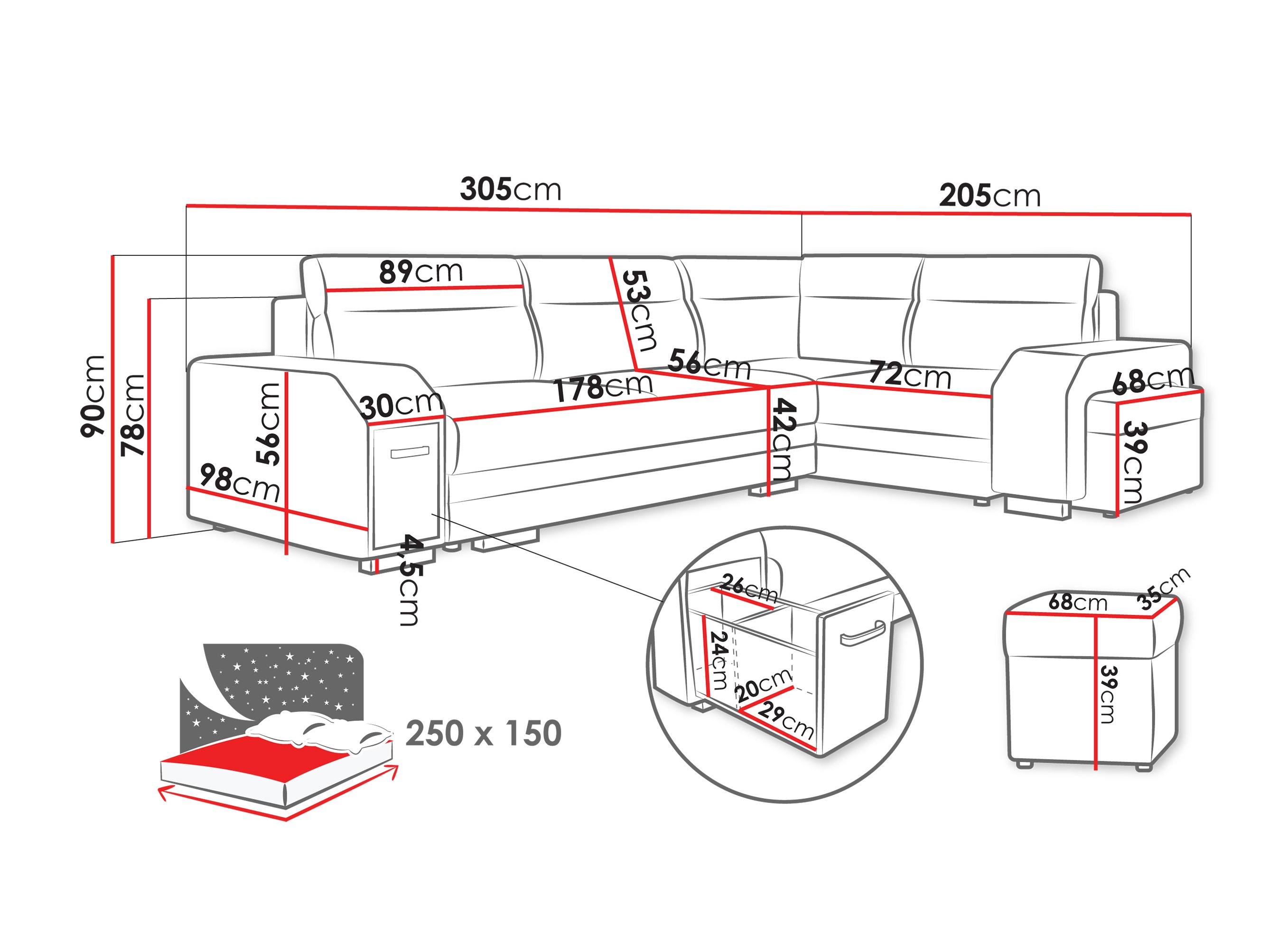 Corner sofa Kingsport 116 (Nazar 225.02)