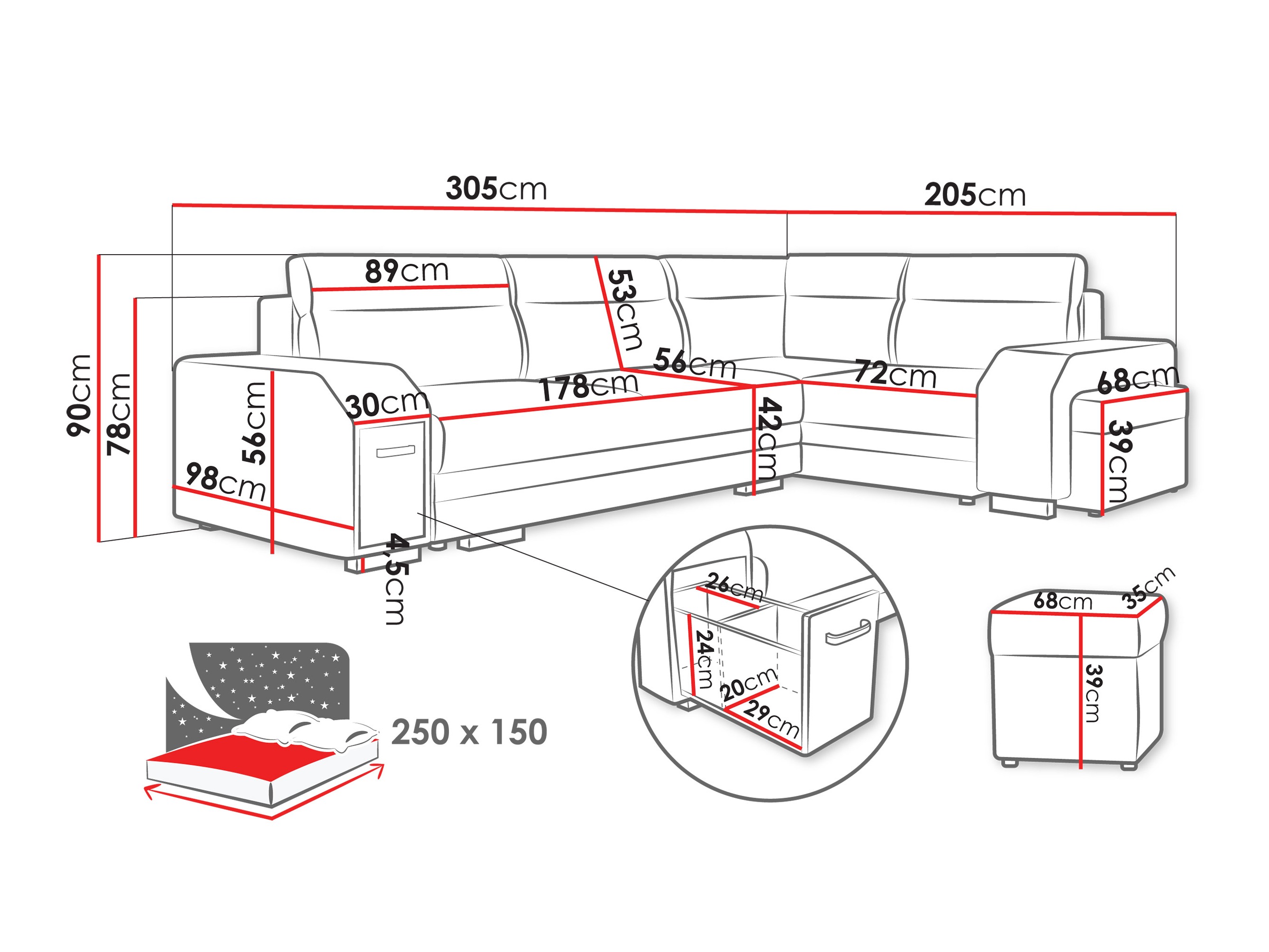 Corner sofa Kingsport 116 (Nazar 225.02)