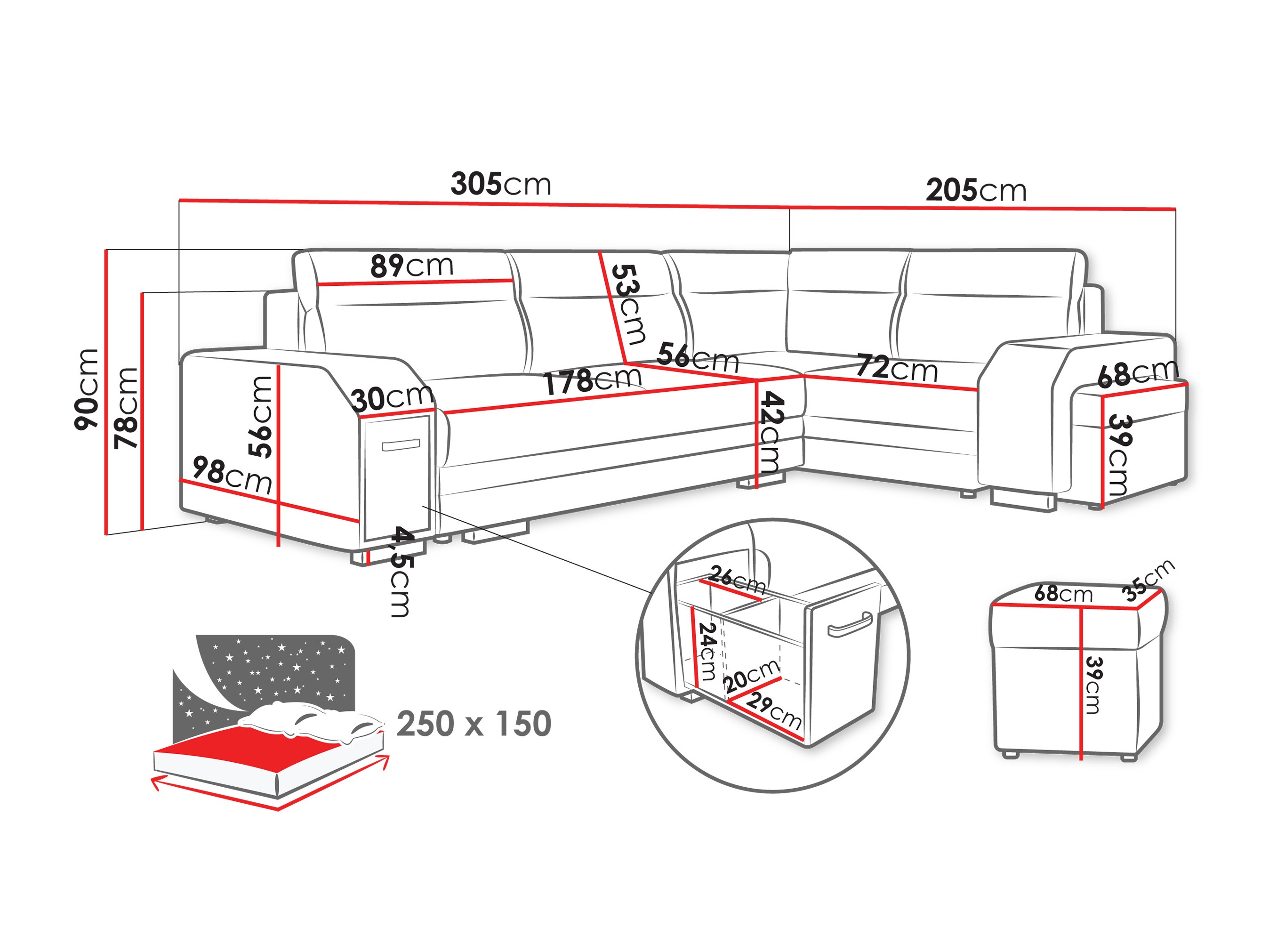 Corner sofa Kingsport 116 (Nazar 225.03)