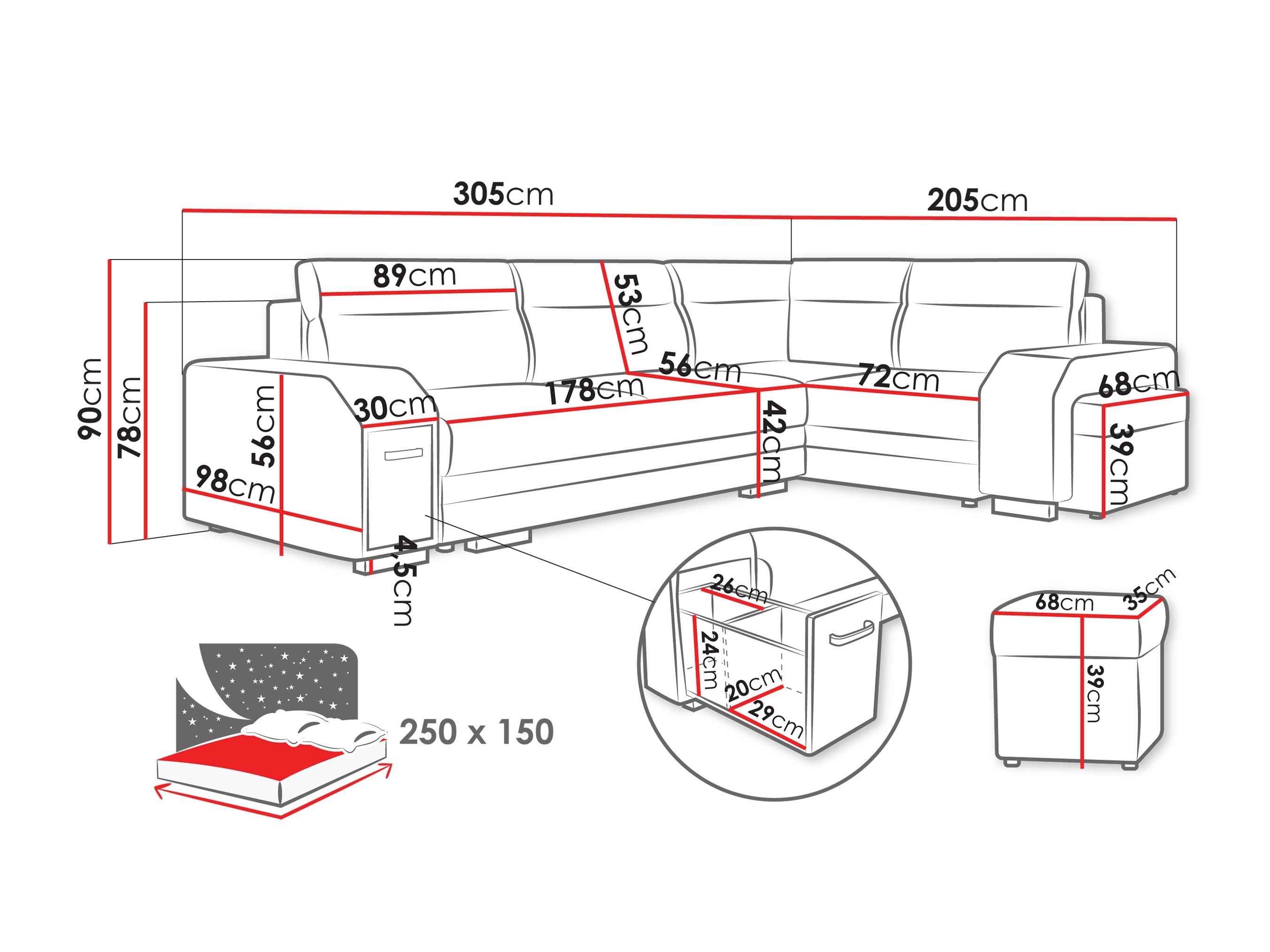 Corner sofa Kingsport 116 (Nazar 225.03)