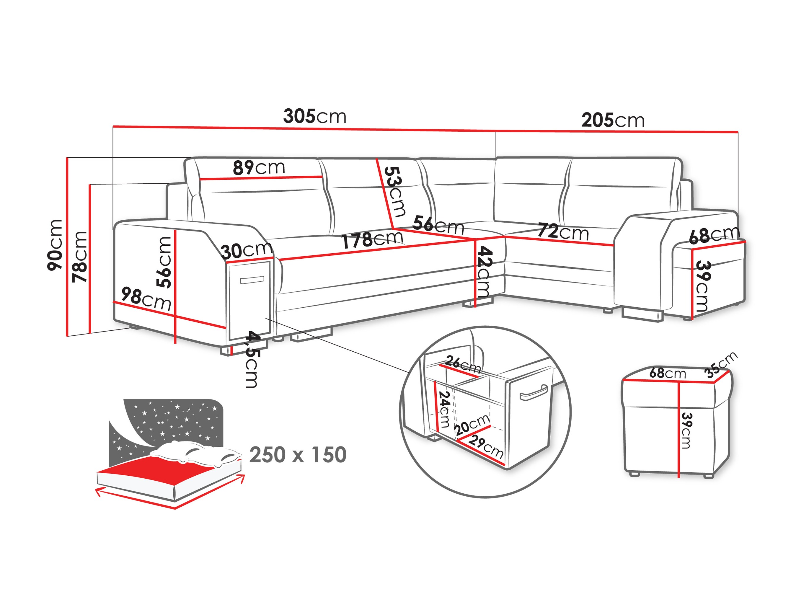 Corner sofa Kingsport 116 (Nazar 225.05)