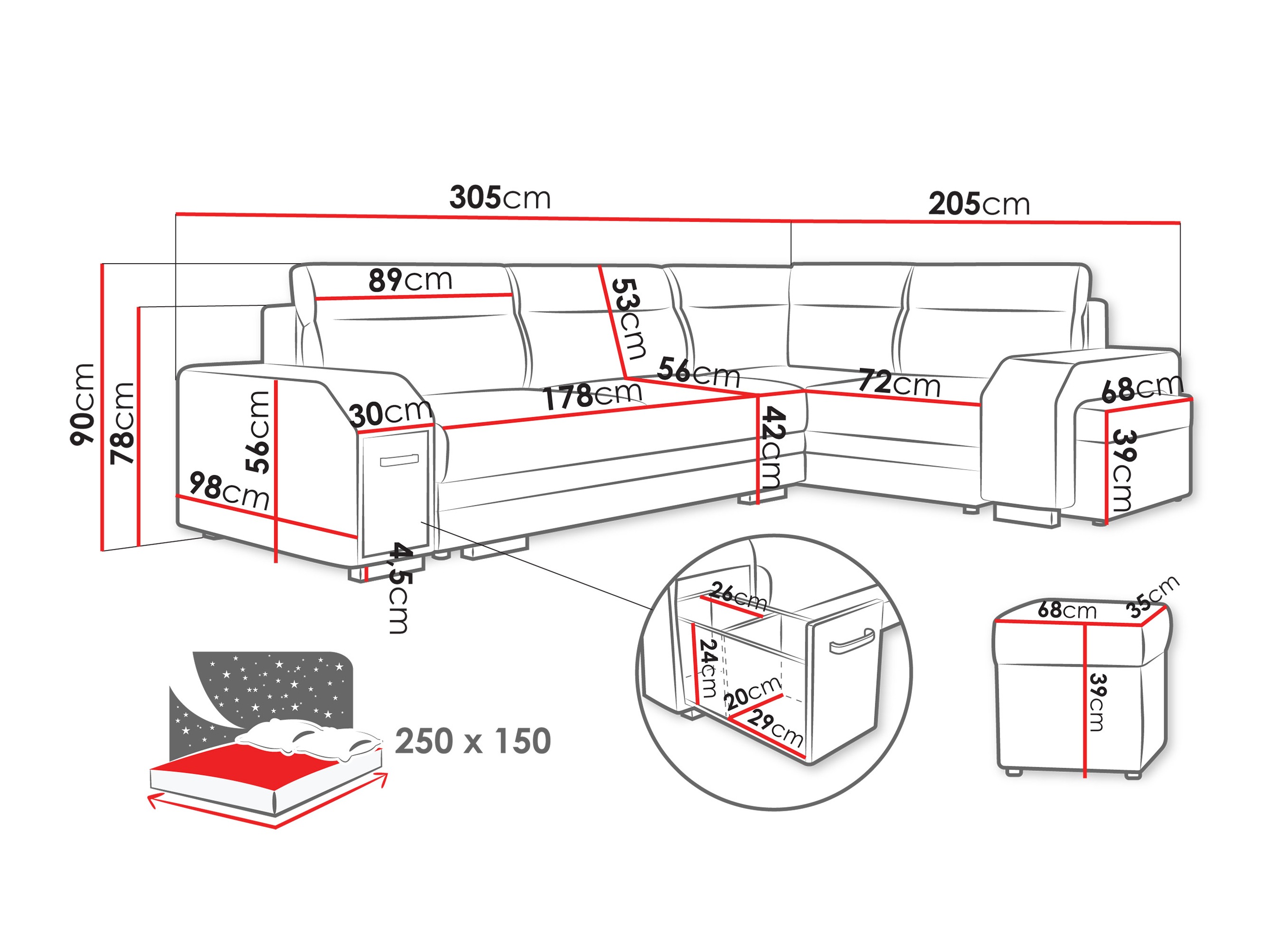 Corner sofa Kingsport 116 (Nazar 225.05)