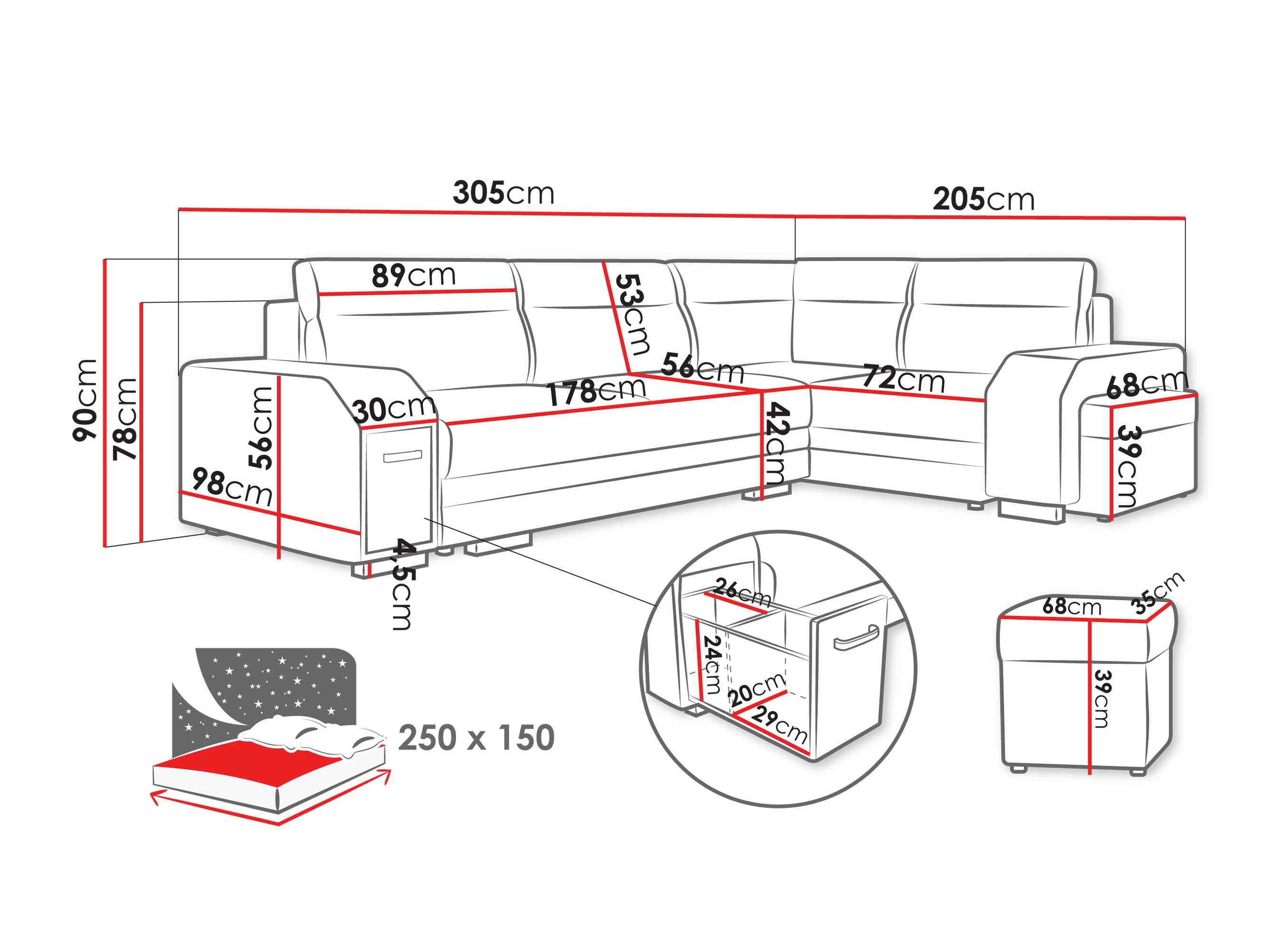 Corner sofa Kingsport 116 (Nazar 225.06)
