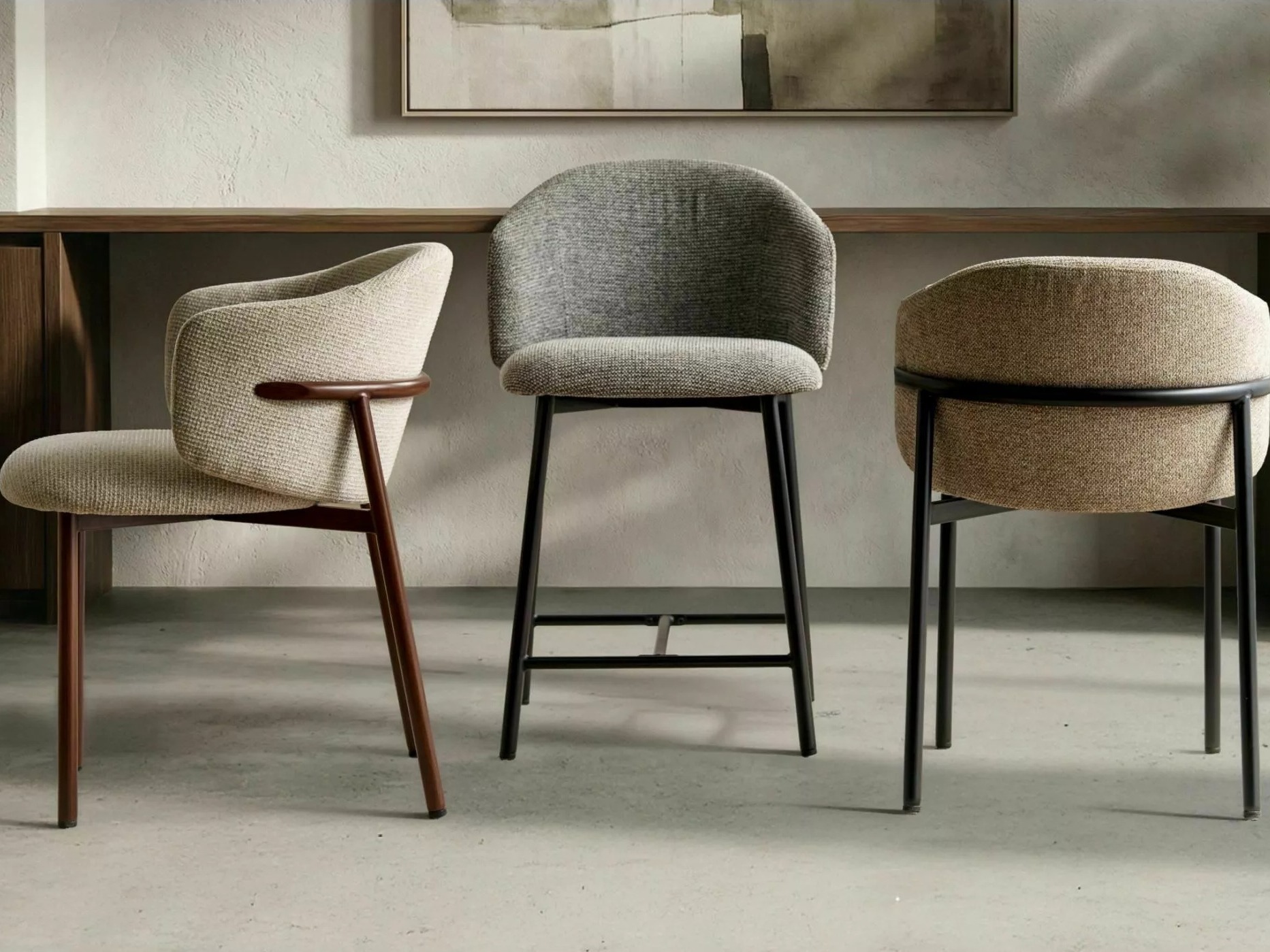 Counter stool Detroit 948 (Light grey + Black)