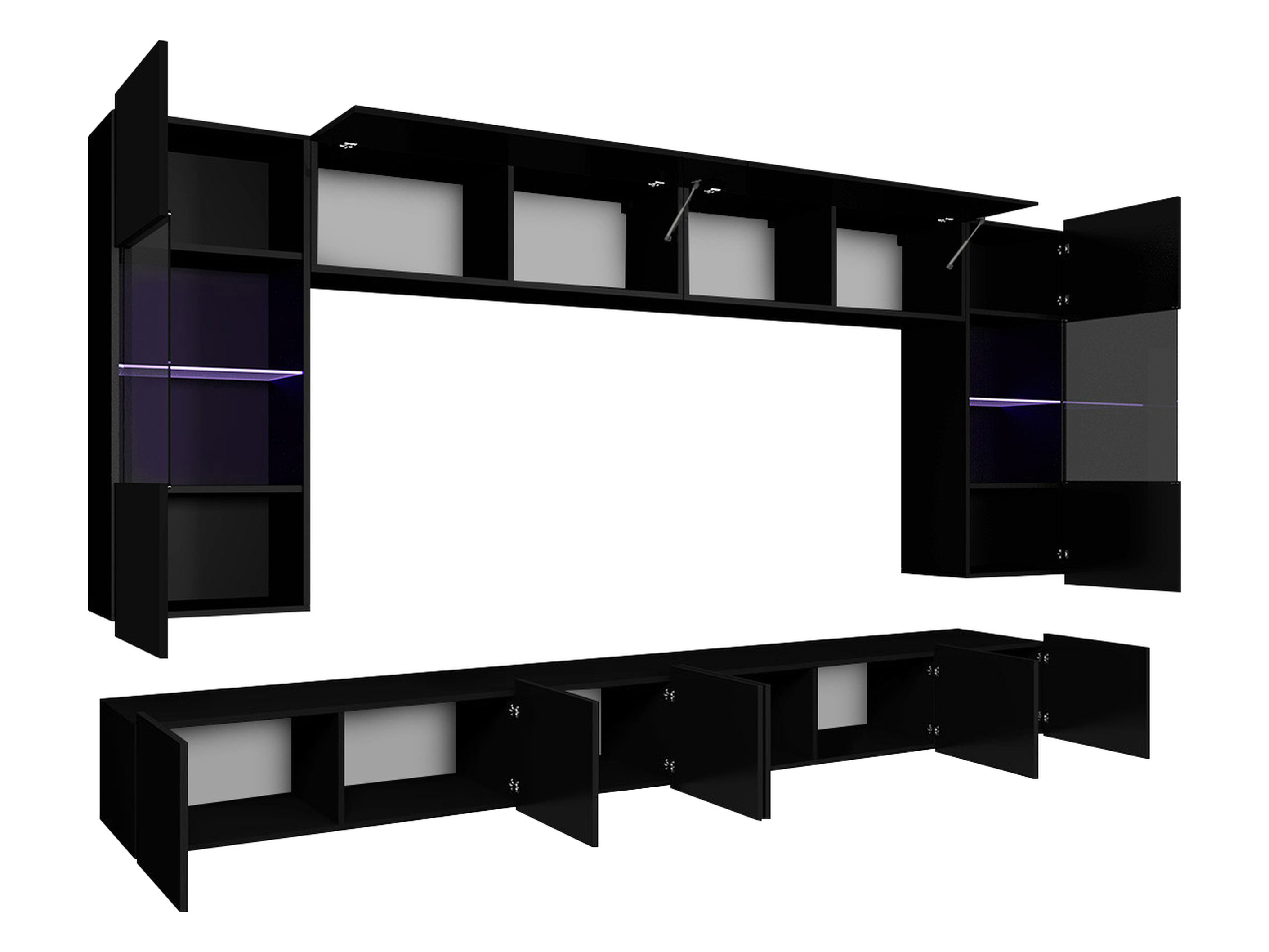 Living room set Remus I (White + Glossy white)