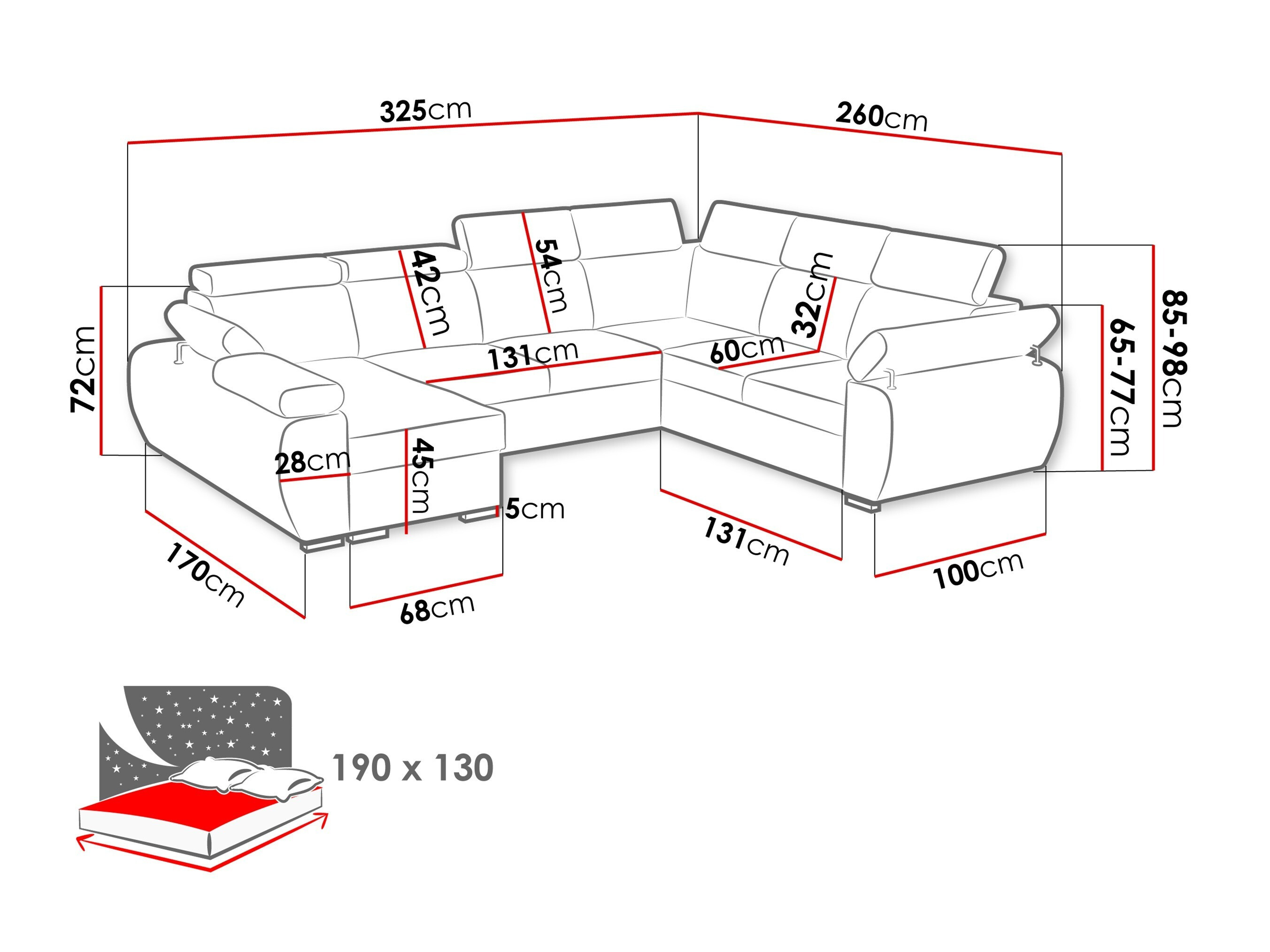 Corner sofa Columbus 134 (Kronos 22)