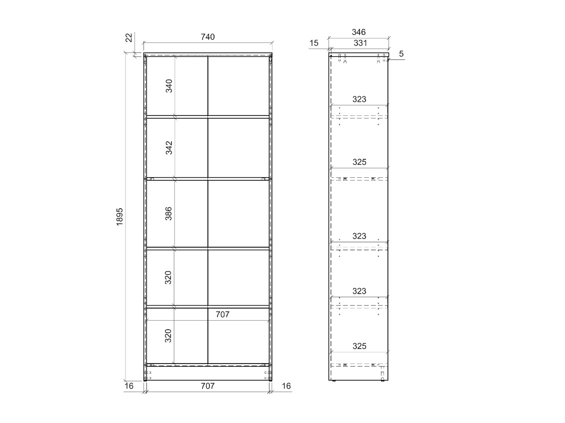 Bookcase Fiofive 102 (Sonoma oak)