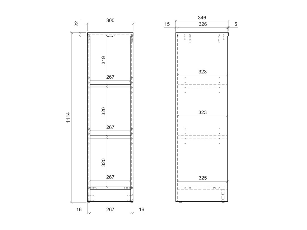 Bookcase Fiofive 104 (Artisan oak)