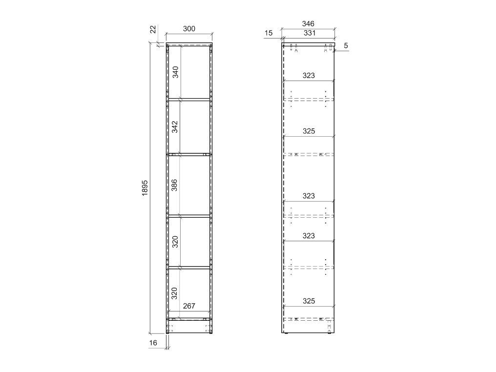 Bookcase Fiofive 105 (White)