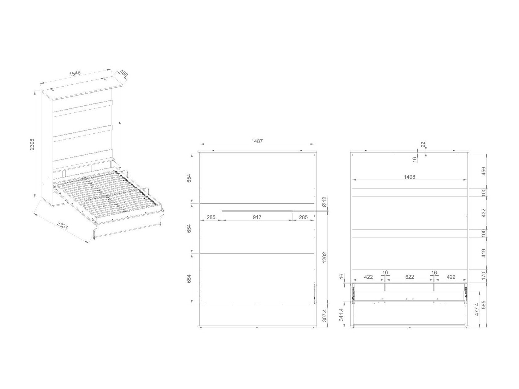 Wall bed Sermavi 125