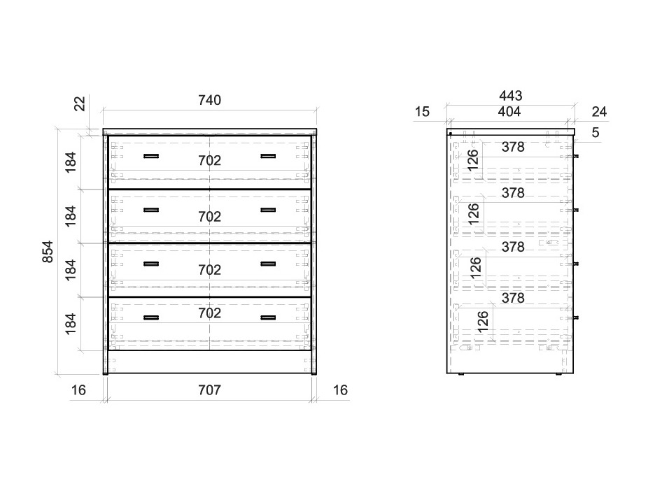 Chest of drawers Fiofive 114