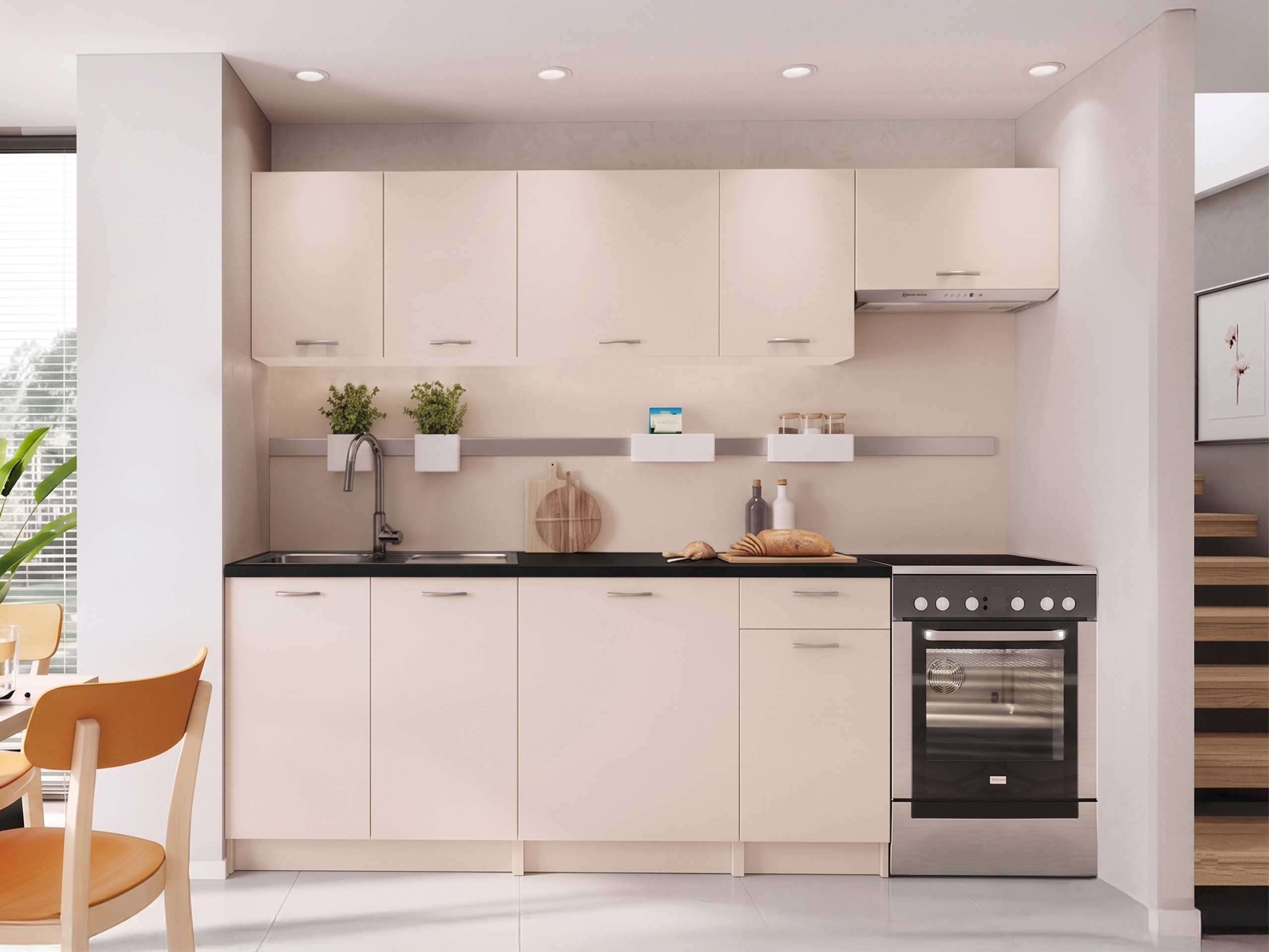 Kitchen set Ota II (Cashmere + Black)