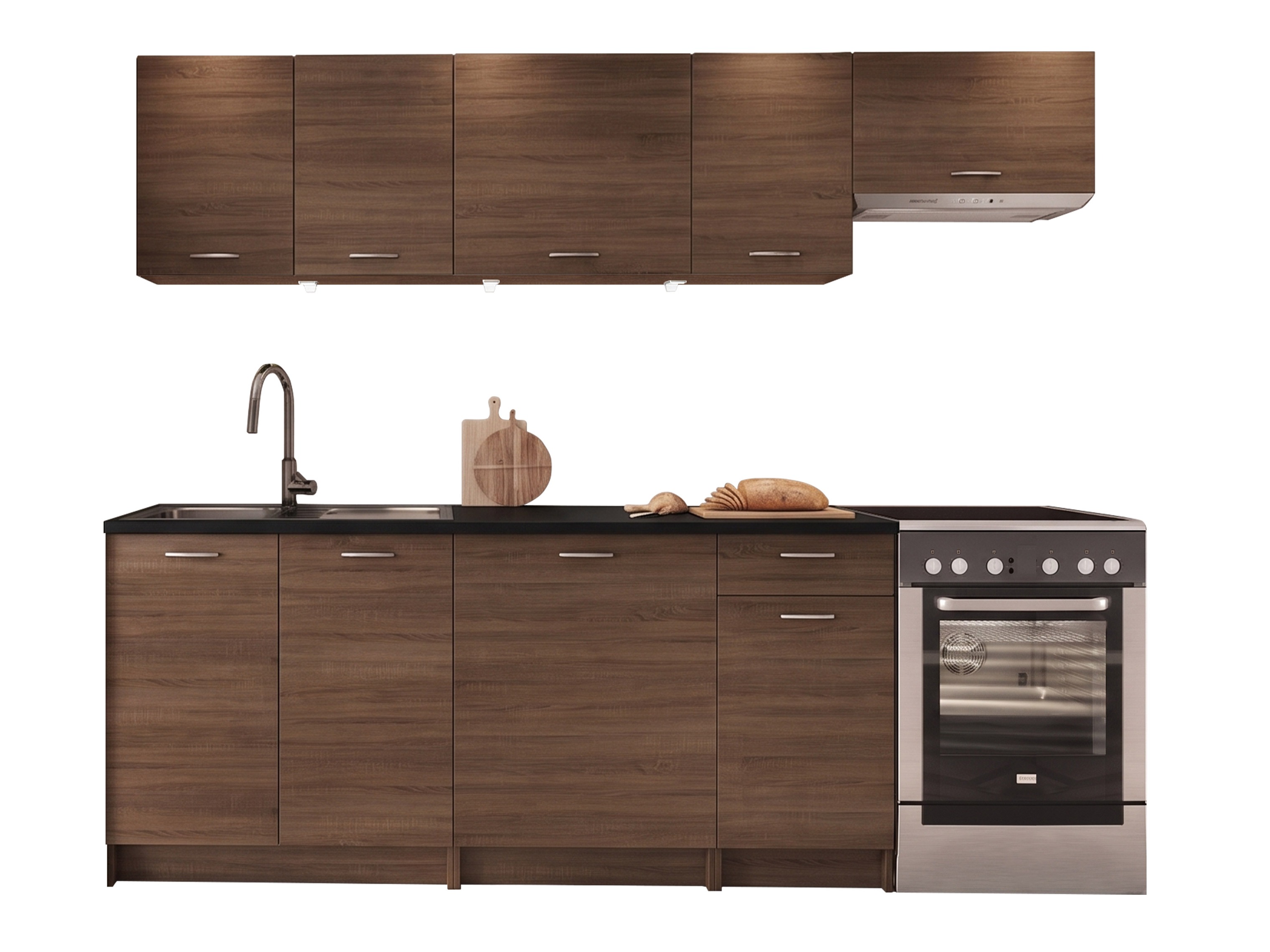 Kitchen set Ota II (Walnut + Black)