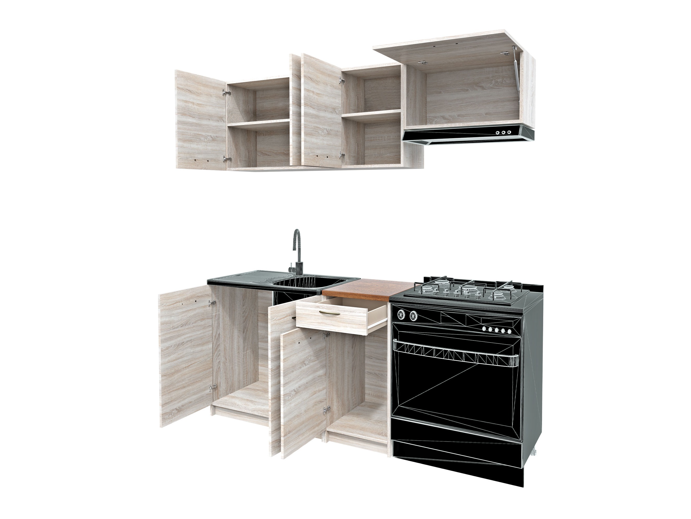 Kitchen set Ota (Sonoma oak + Beige)