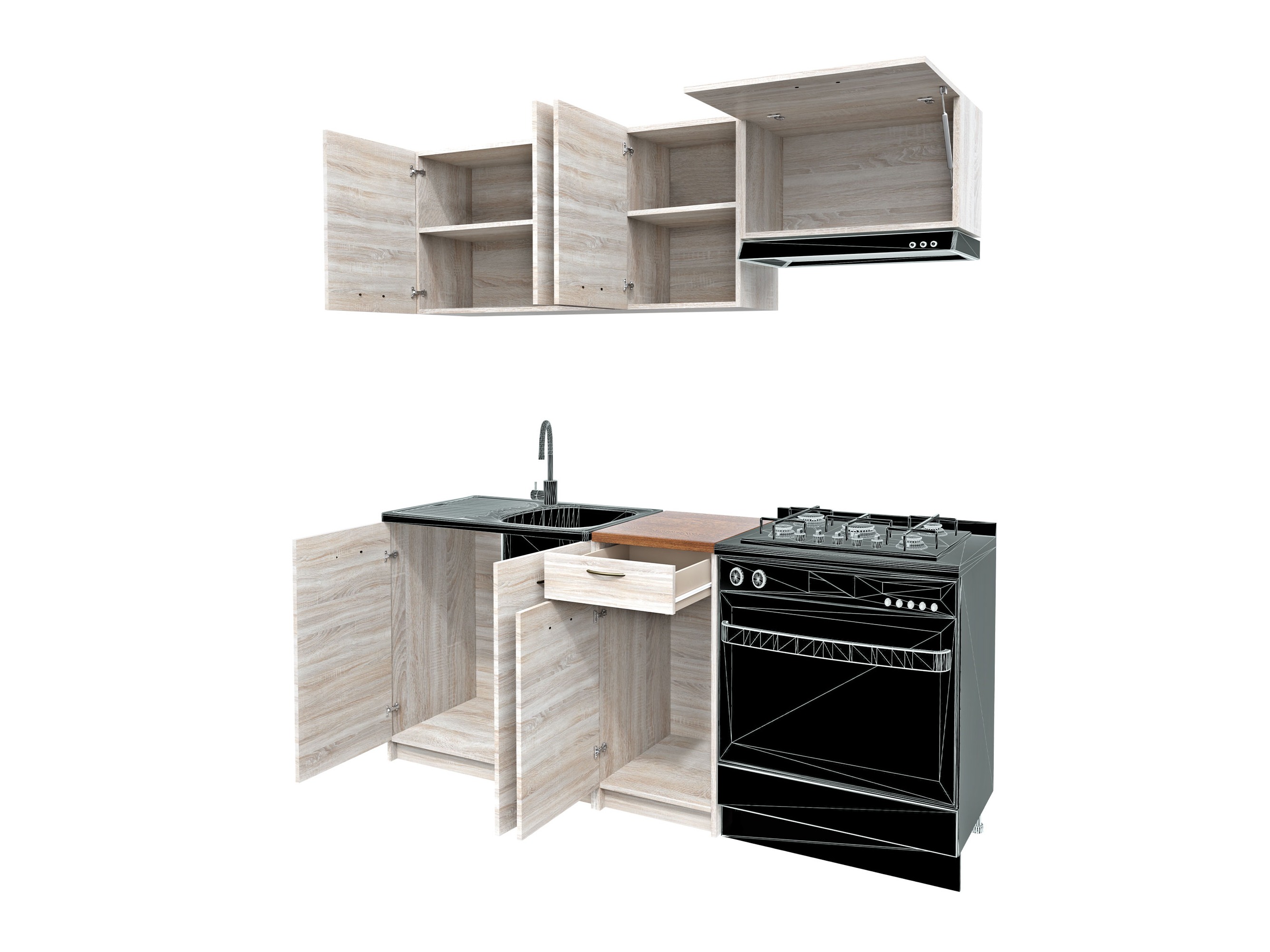 Kitchen set Ota (Sonoma oak + Beige)