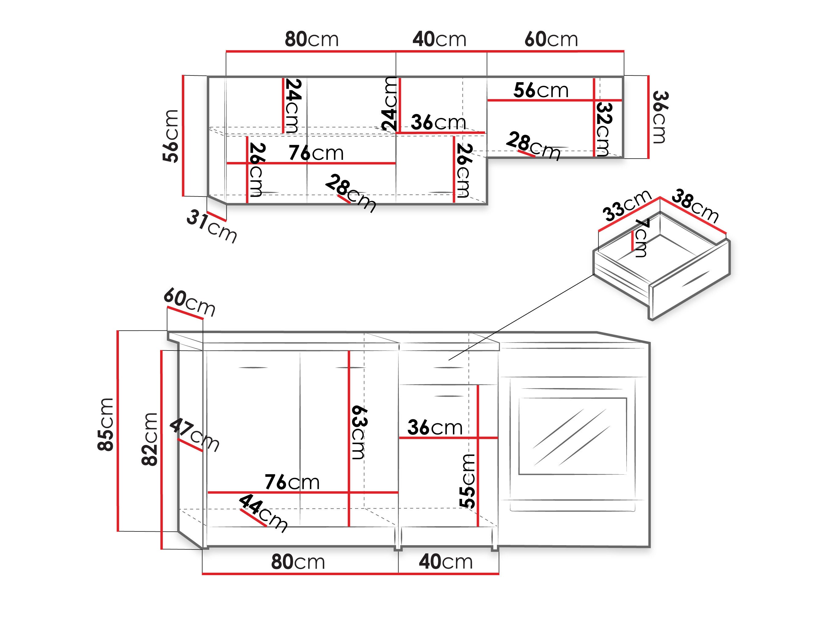 Kitchen set Ota (Sonoma oak + Beige)