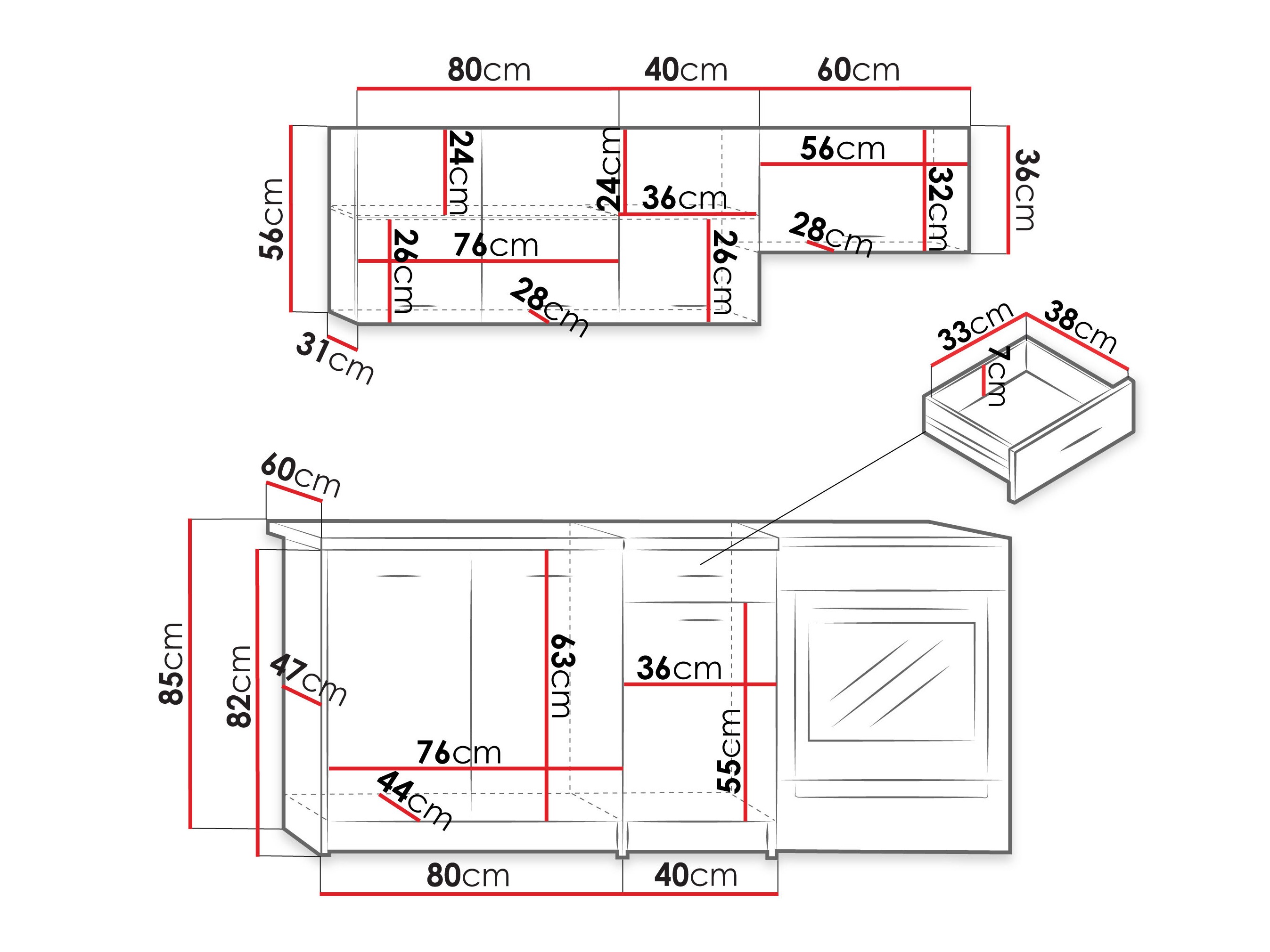 Kitchen set Ota (Sonoma oak + Beige)