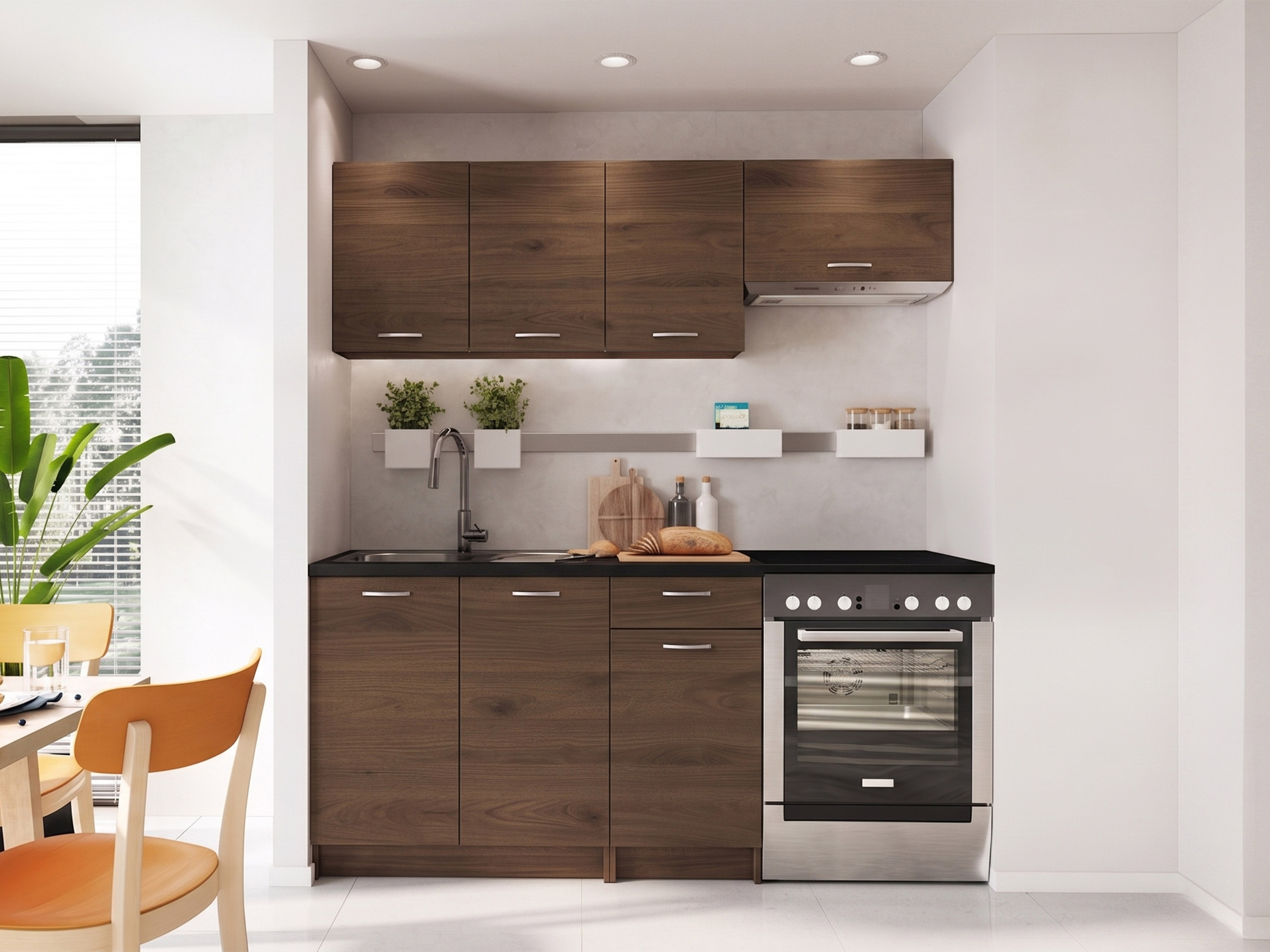 Kitchen set Ota (Walnut + Black)