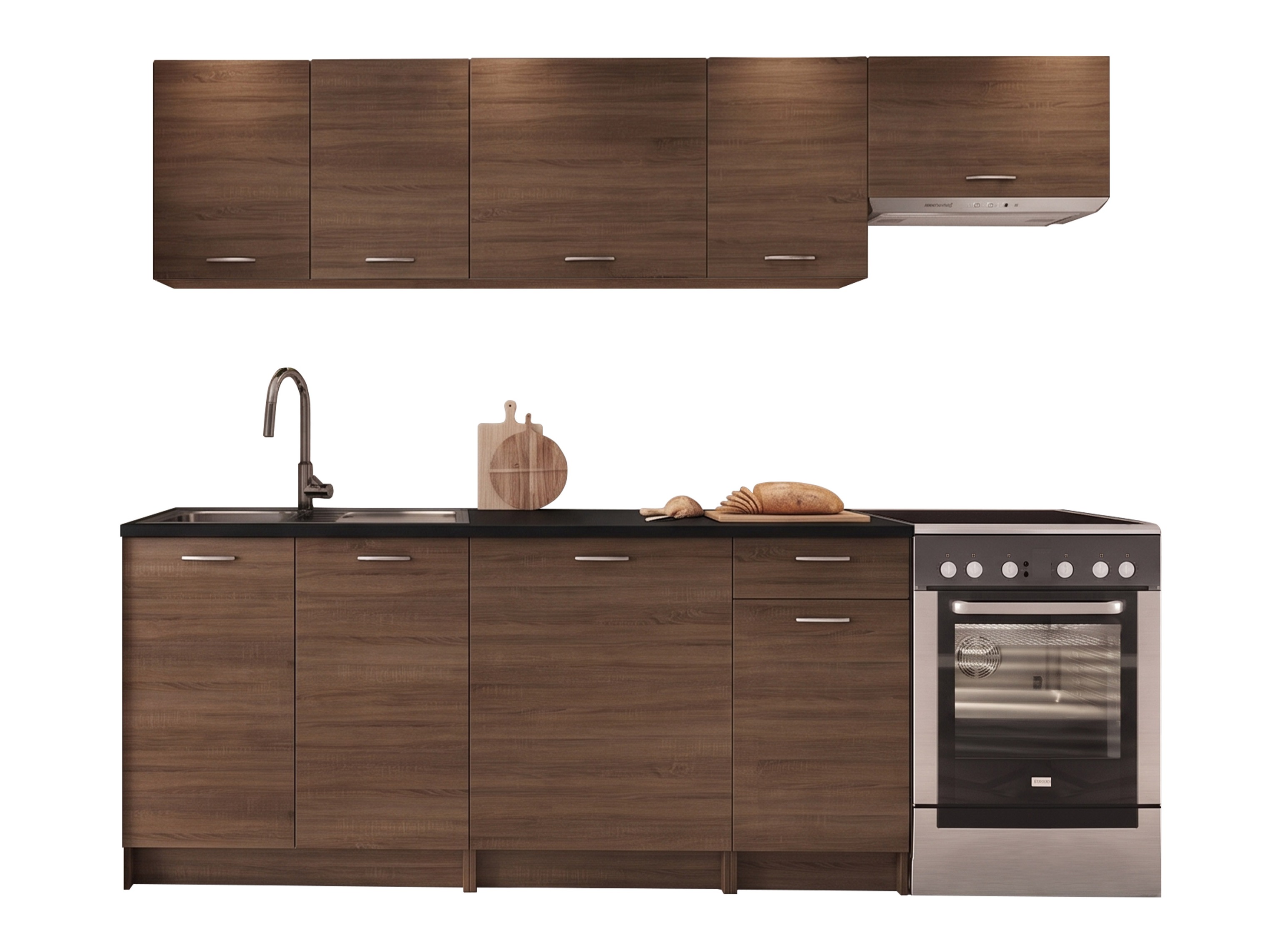 Kitchen set Trenton 188 (Walnut + Black)