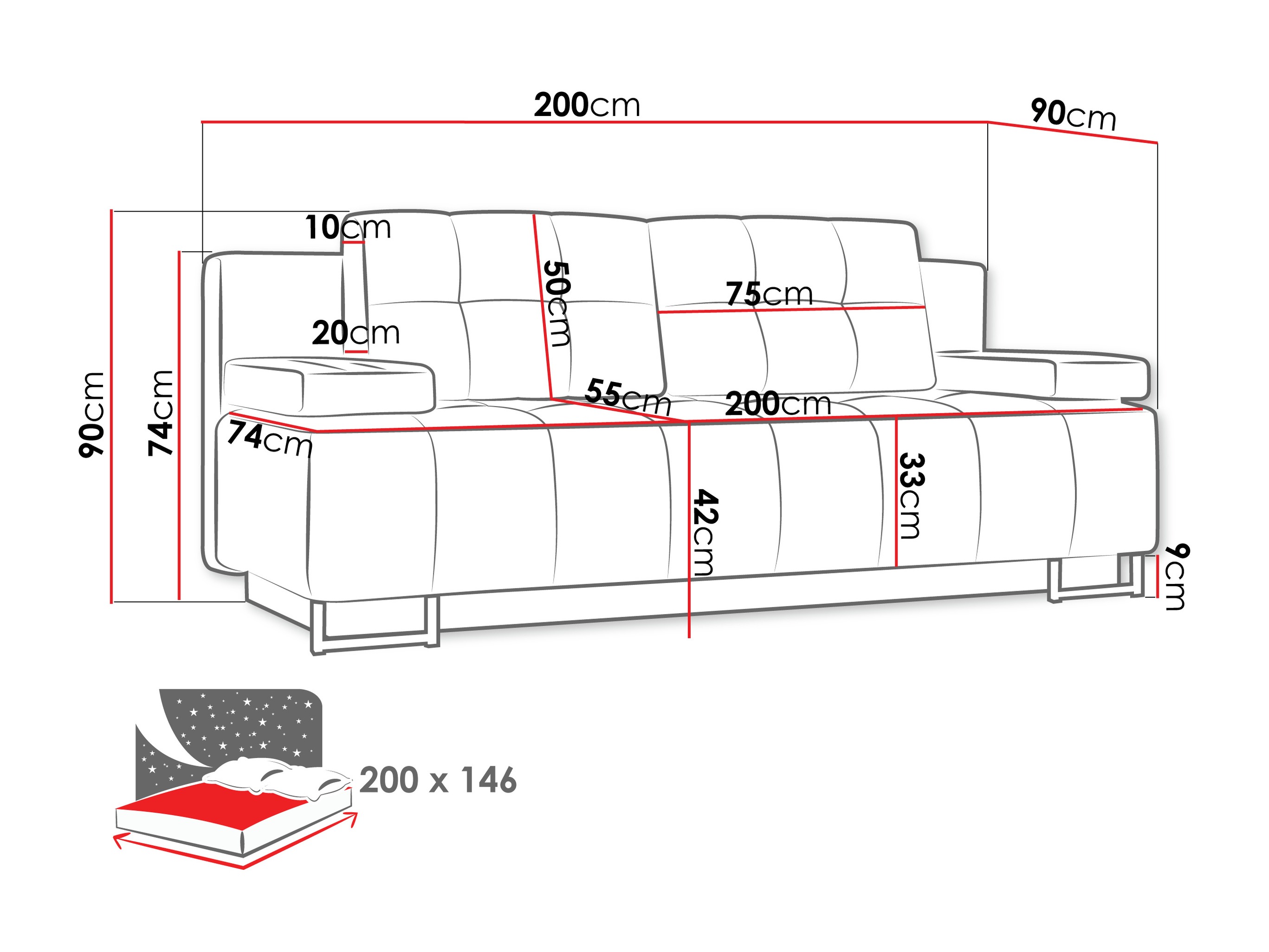 Sofa bed Columbus 151 (Lux 06)