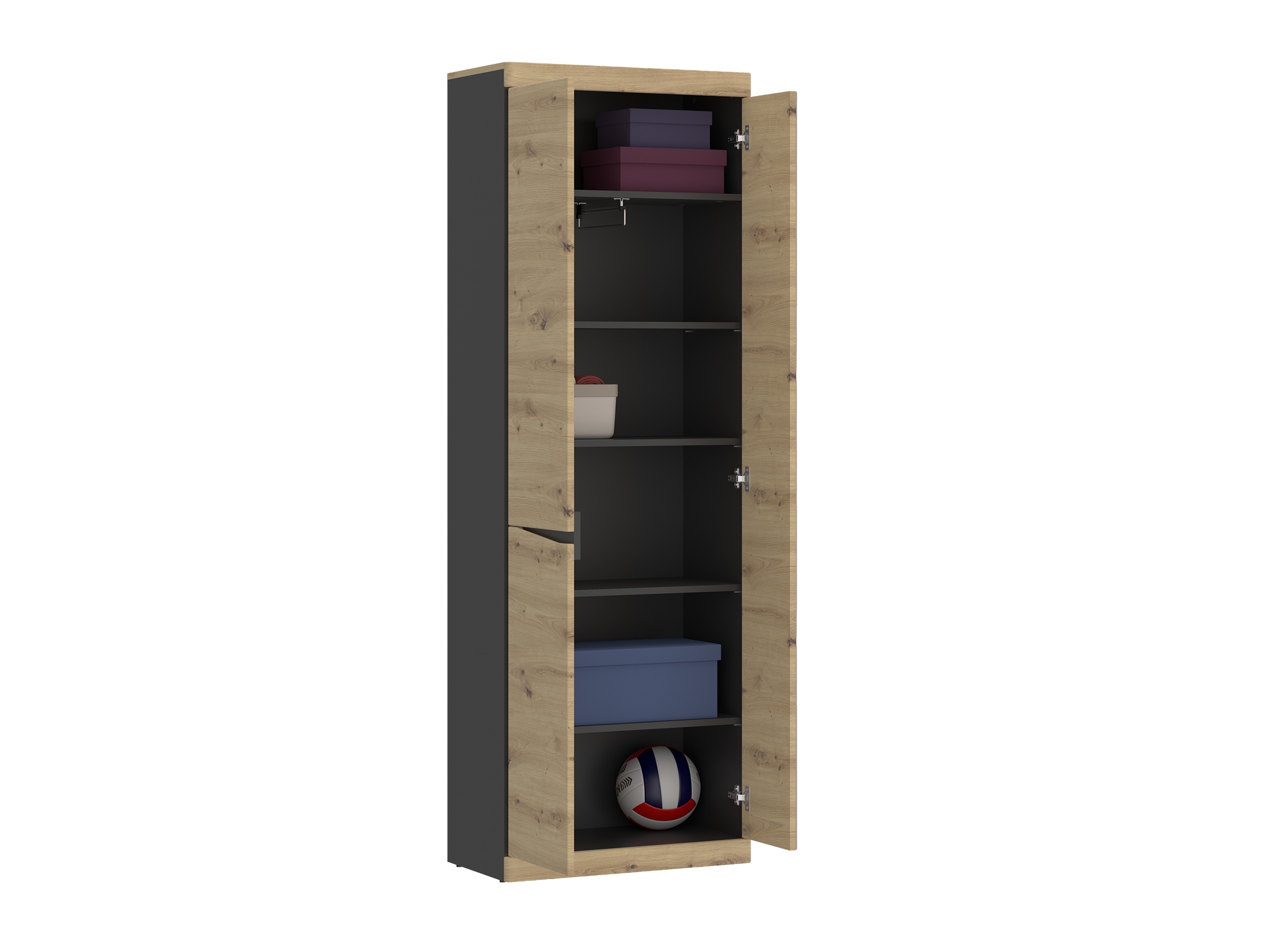 Wardrobe Venlori 118 (Artisan oak + Anthracite)