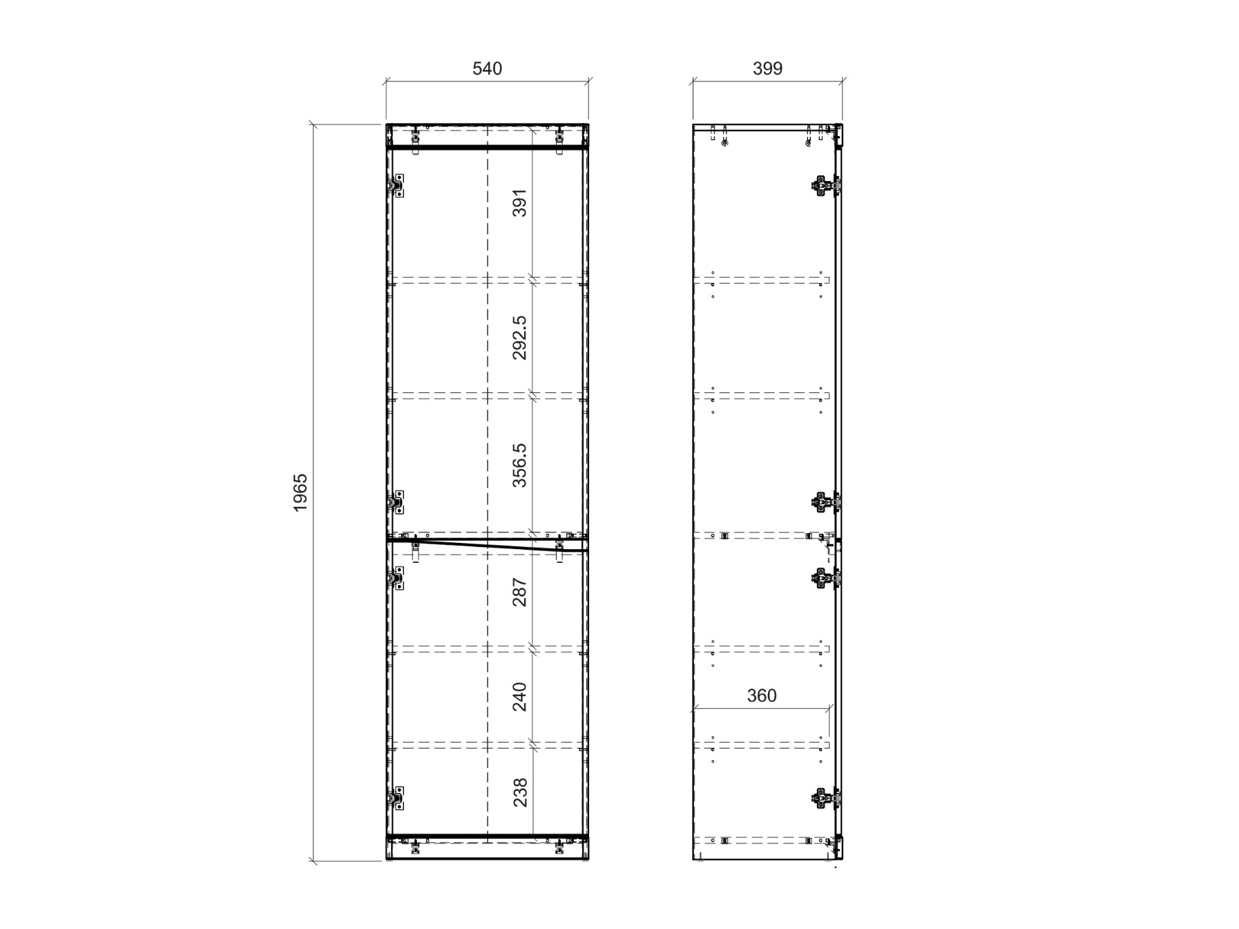 Bookcase Venlori 127 (White + Graphite)