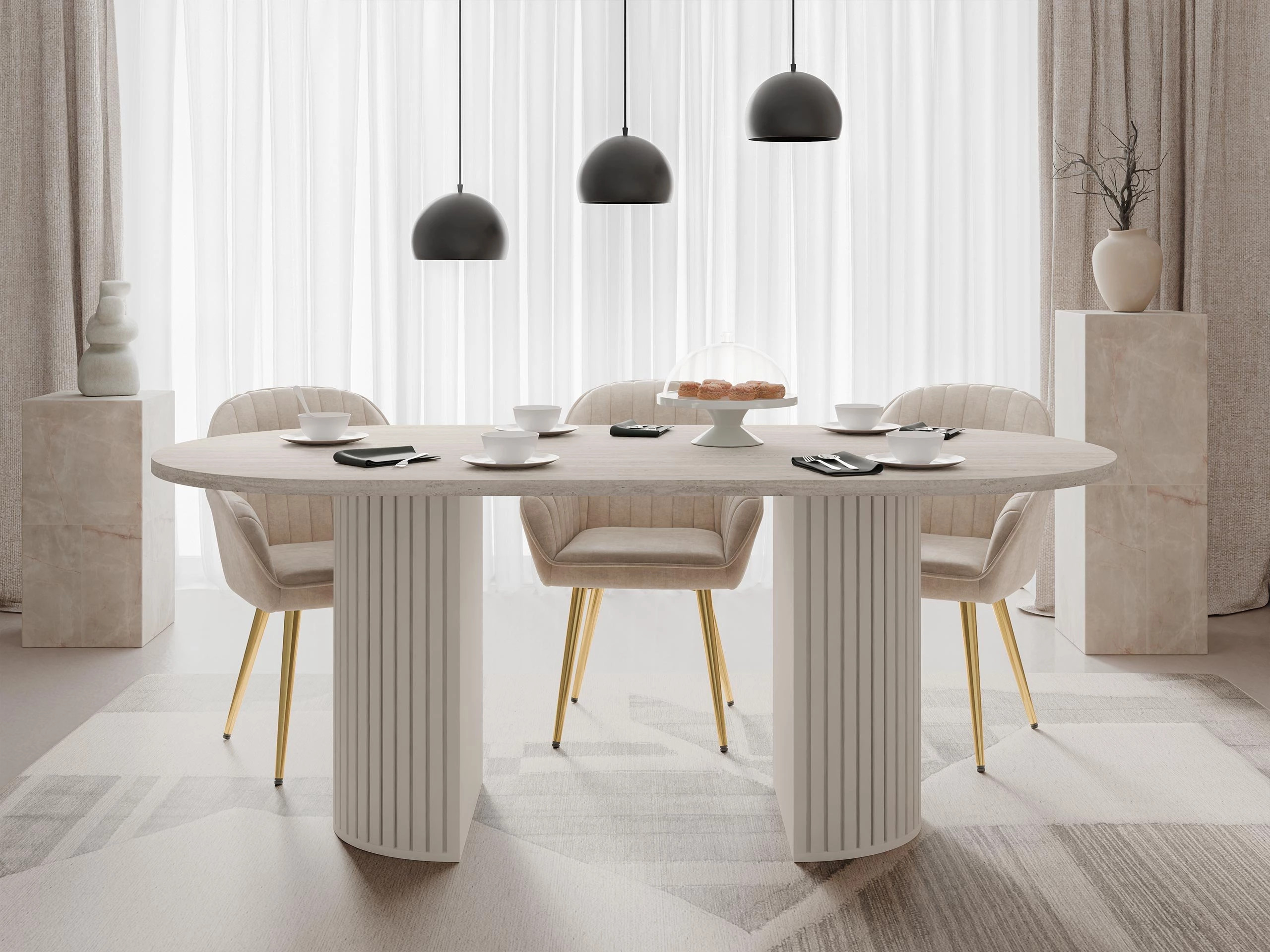 Table Comfivo Ulma (Light travertine + Beige)
