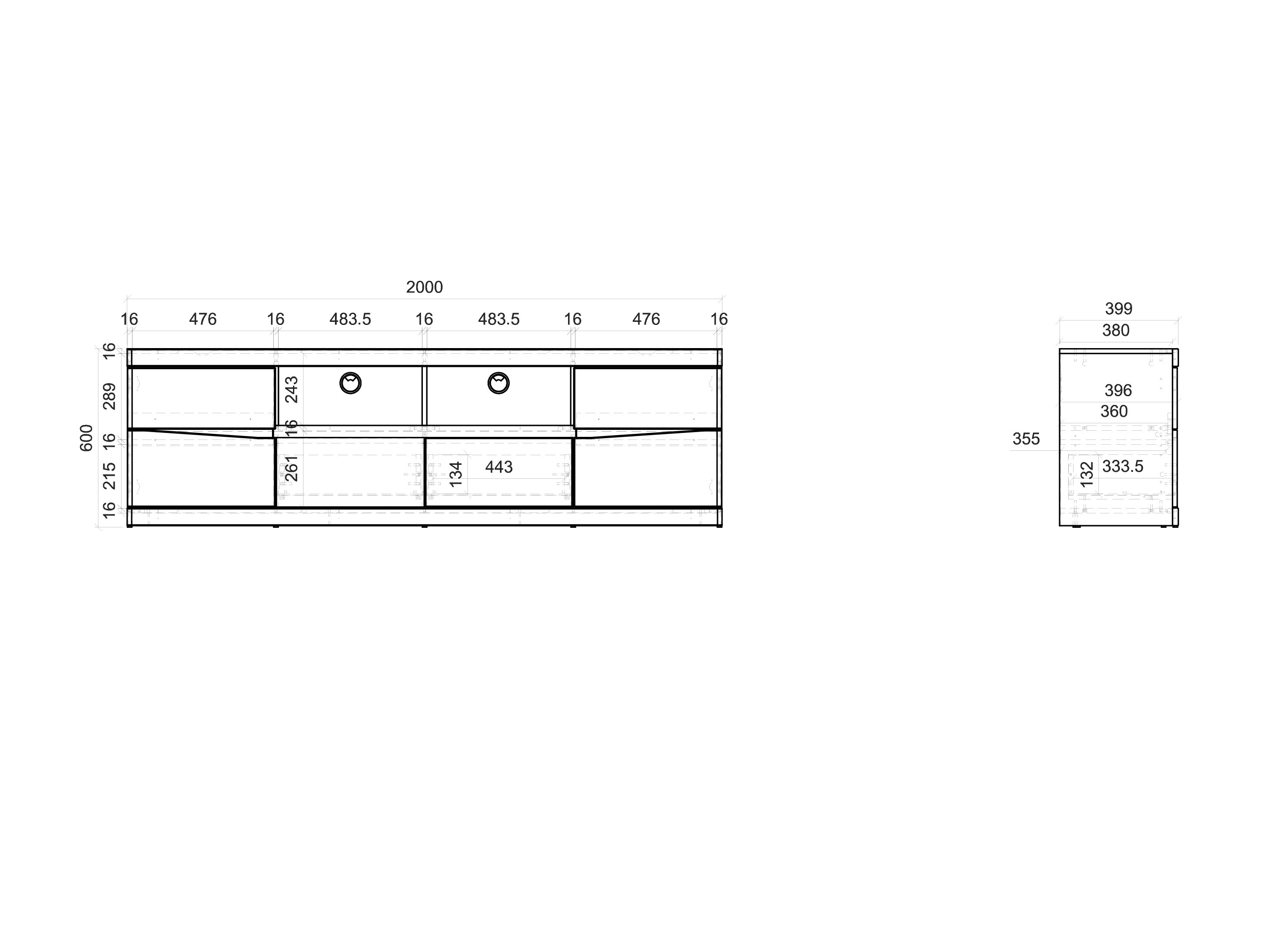 TV stand Venlori 122 (White + Graphite)