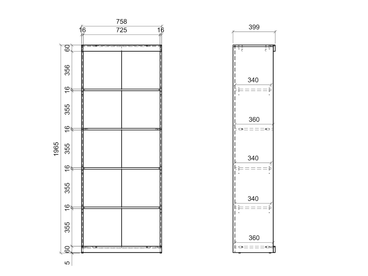 Bookcase Venlori 135