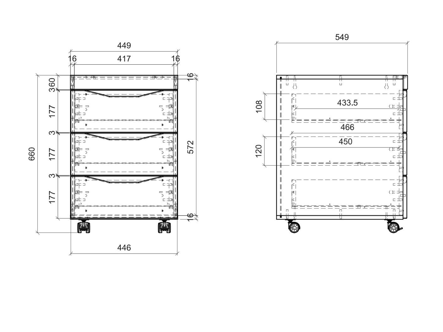Under-desk pedestal Venlori 138