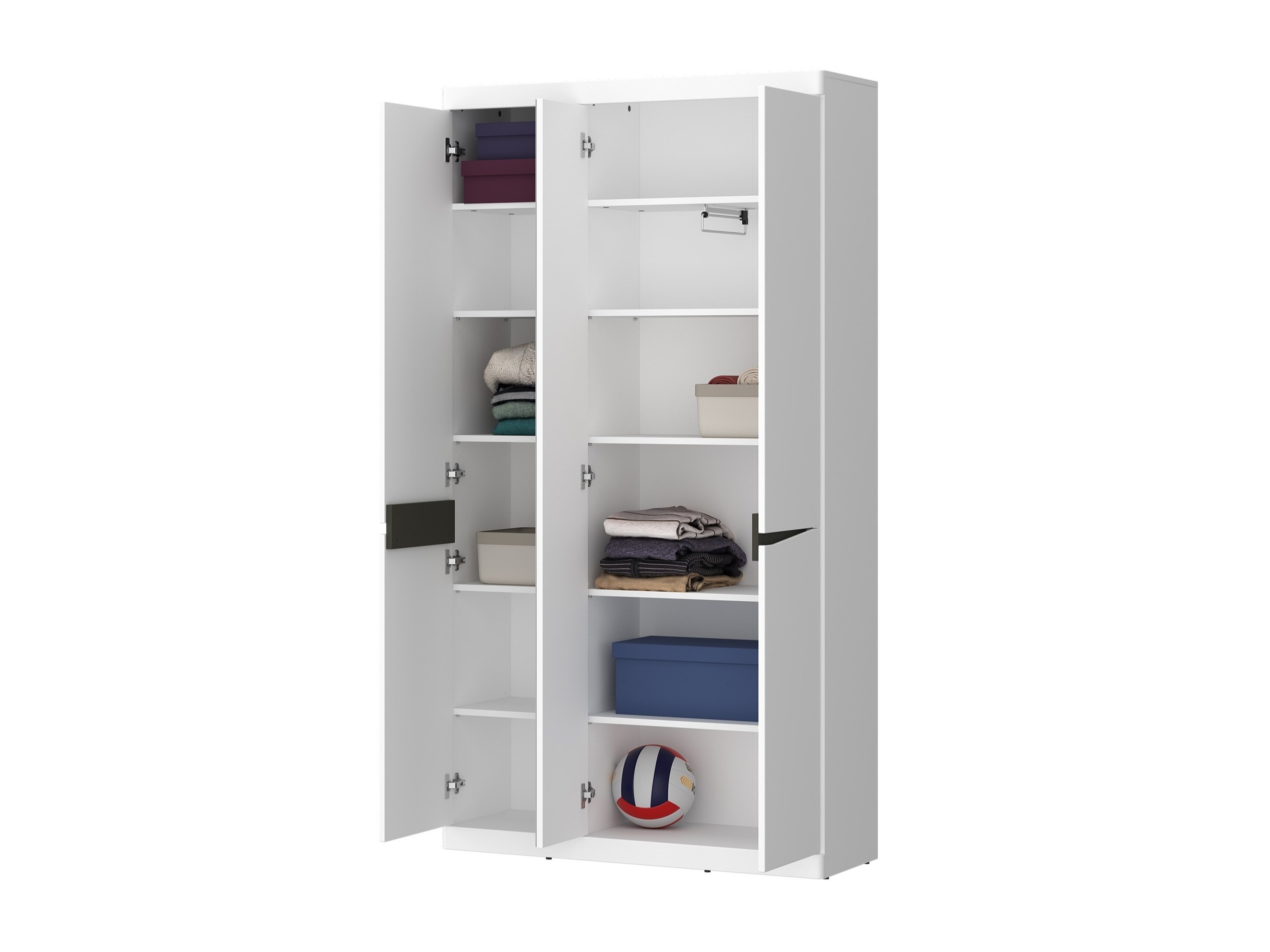 Wardrobe Venlori 139 (White + Graphite)