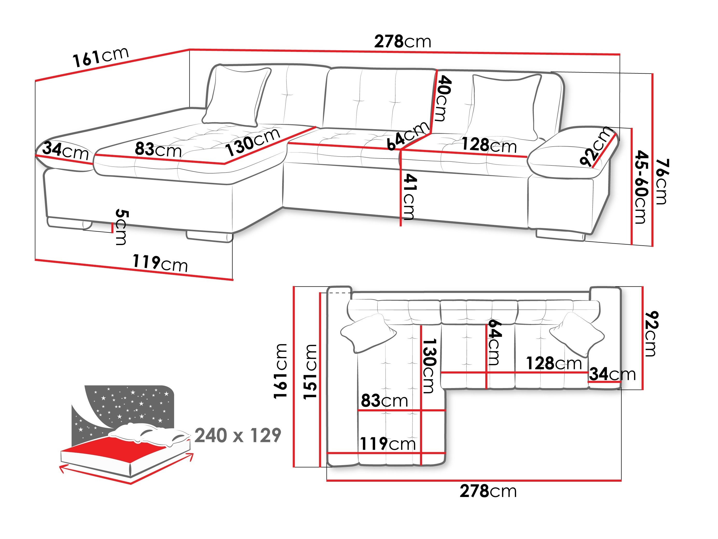 Corner sofa Comfivo Sanitas I (Poso 03)