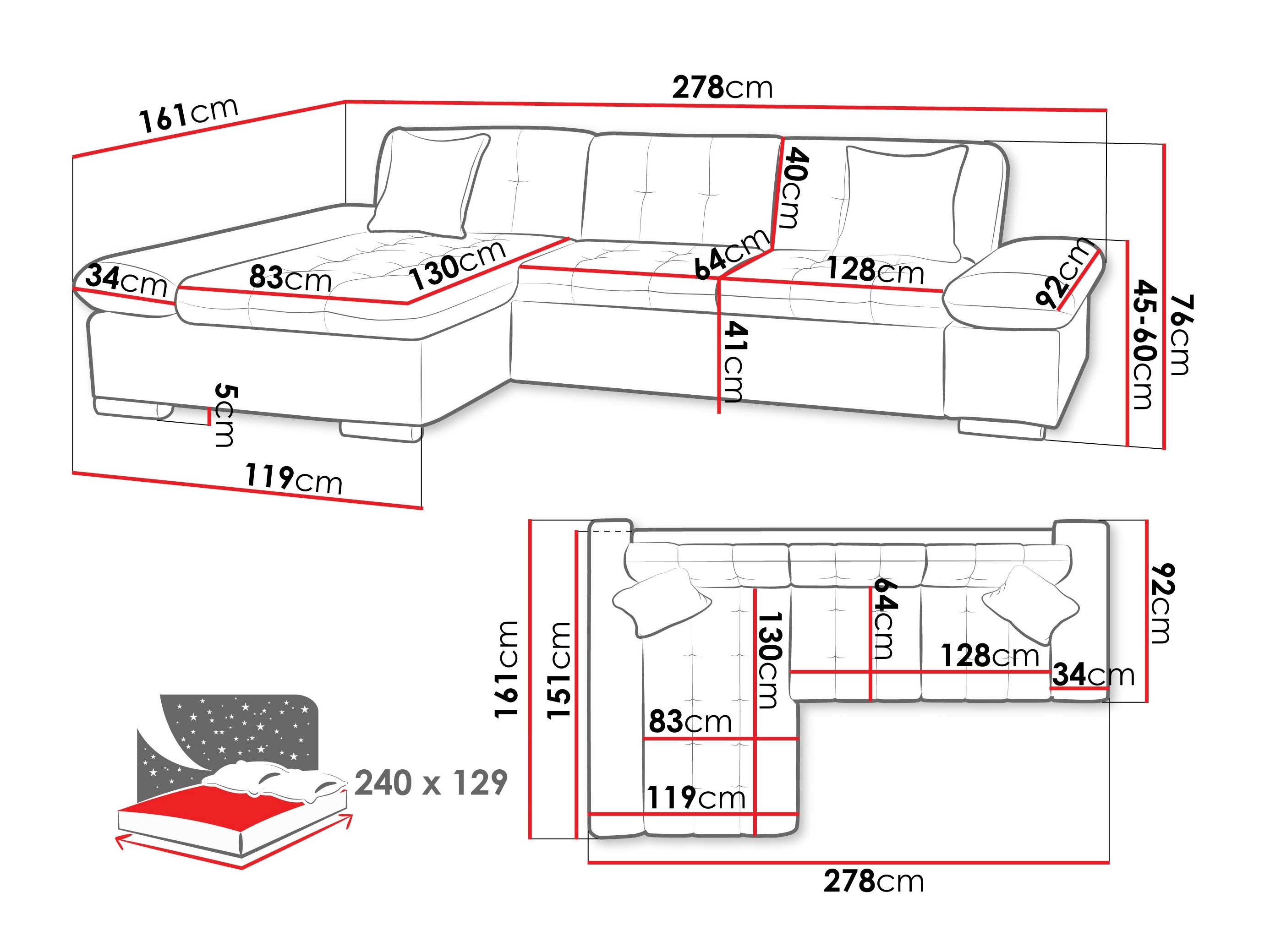Corner sofa Comfivo Sanitas I (Poso 06)