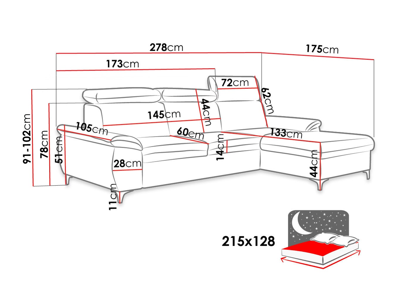Corner sofa Temple 117